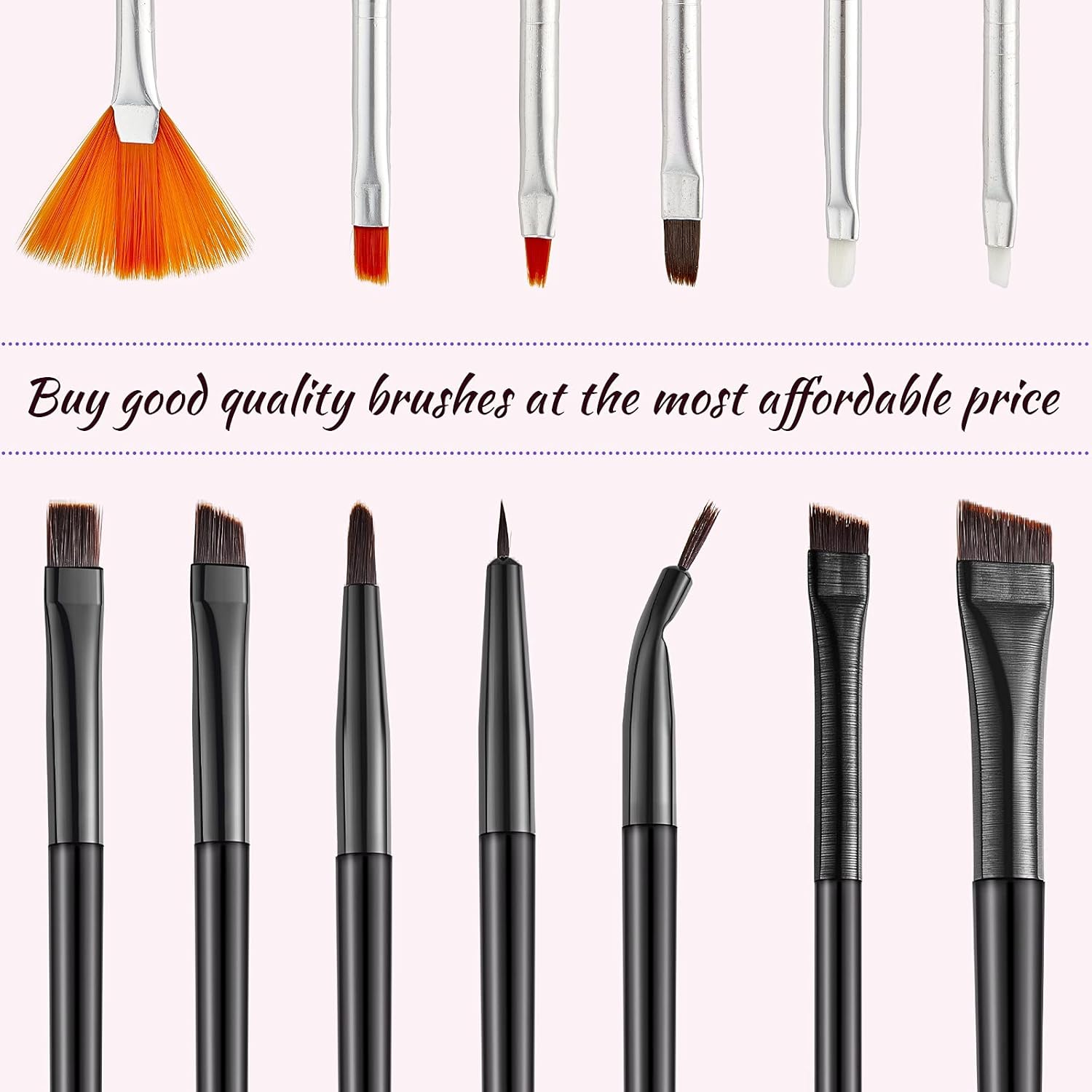 7 Pieces Eyeliner Brushes Set, Gel Liquid Eyeliner, Slanted Eyebrow Brushes, Fine Bent Eyeliner Brush, Eyeshadow Brush Set for Precise Make Up Application : Beauty & Personal Care