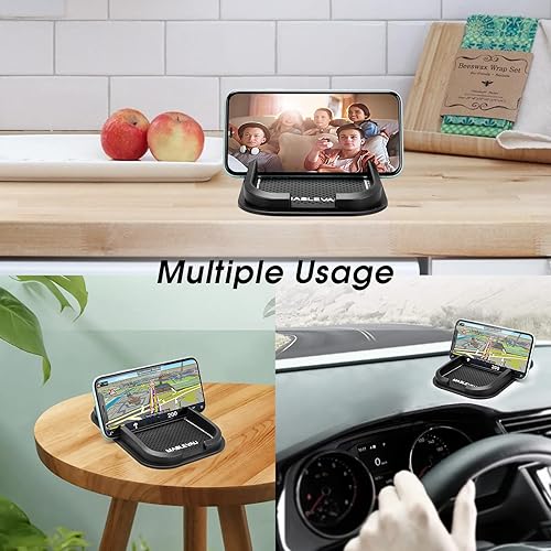 Miniatura 8 de Soporte de teléfono antideslizante para automóvil, almohadilla antideslizante reutilizable para tablero de instrumentos con almohadillas de silicona