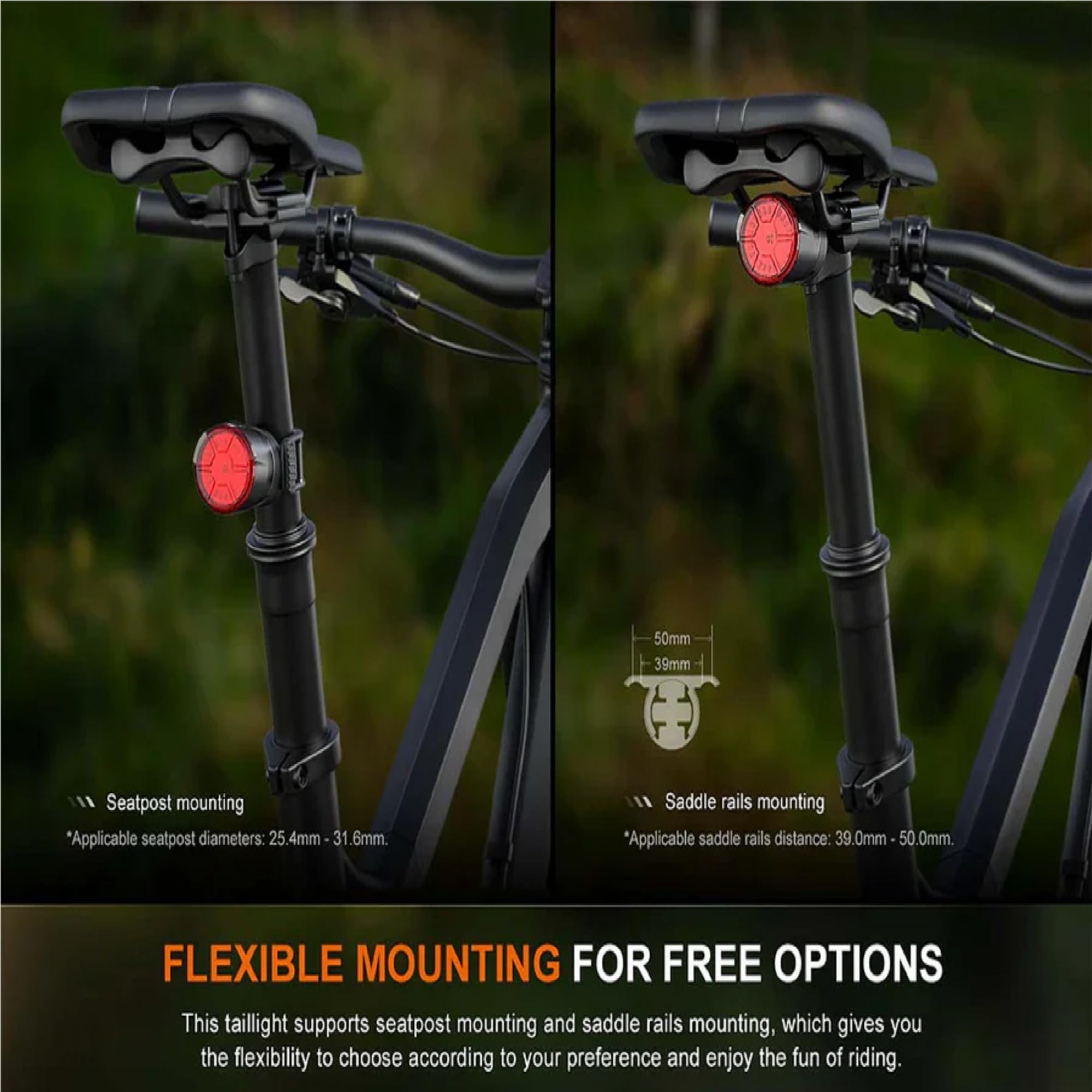 Fenix BC06R - Luce posteriore ricaricabile per bicicletta, 30 lumen, 100 m, 24,5 ore massime, bassa e alta potenza con più modalità di allarme, funzione frenata 90 lumen, IP66