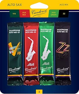 Vandoren SRMIXA3 Alto Sax Jazz Reed Mix Card includes 1 each ZZ, V16, JAVA and JAVA Red Strength 3 - coolthings.us