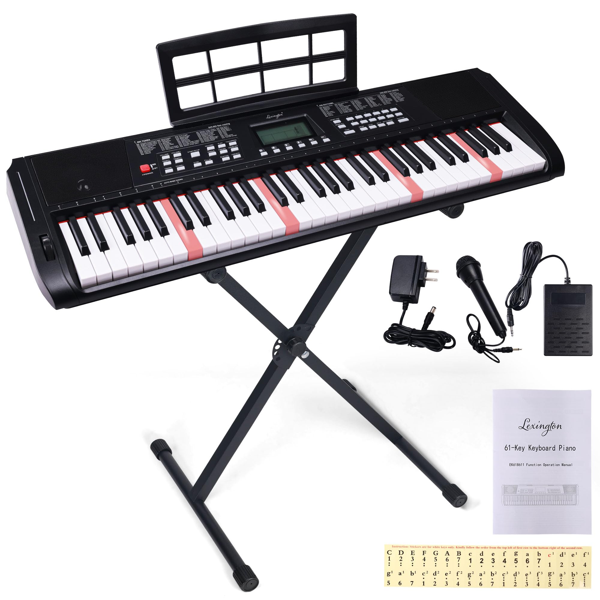 Amazon.com: Lexington 61-Key Portable Electronic Keyboard Piano