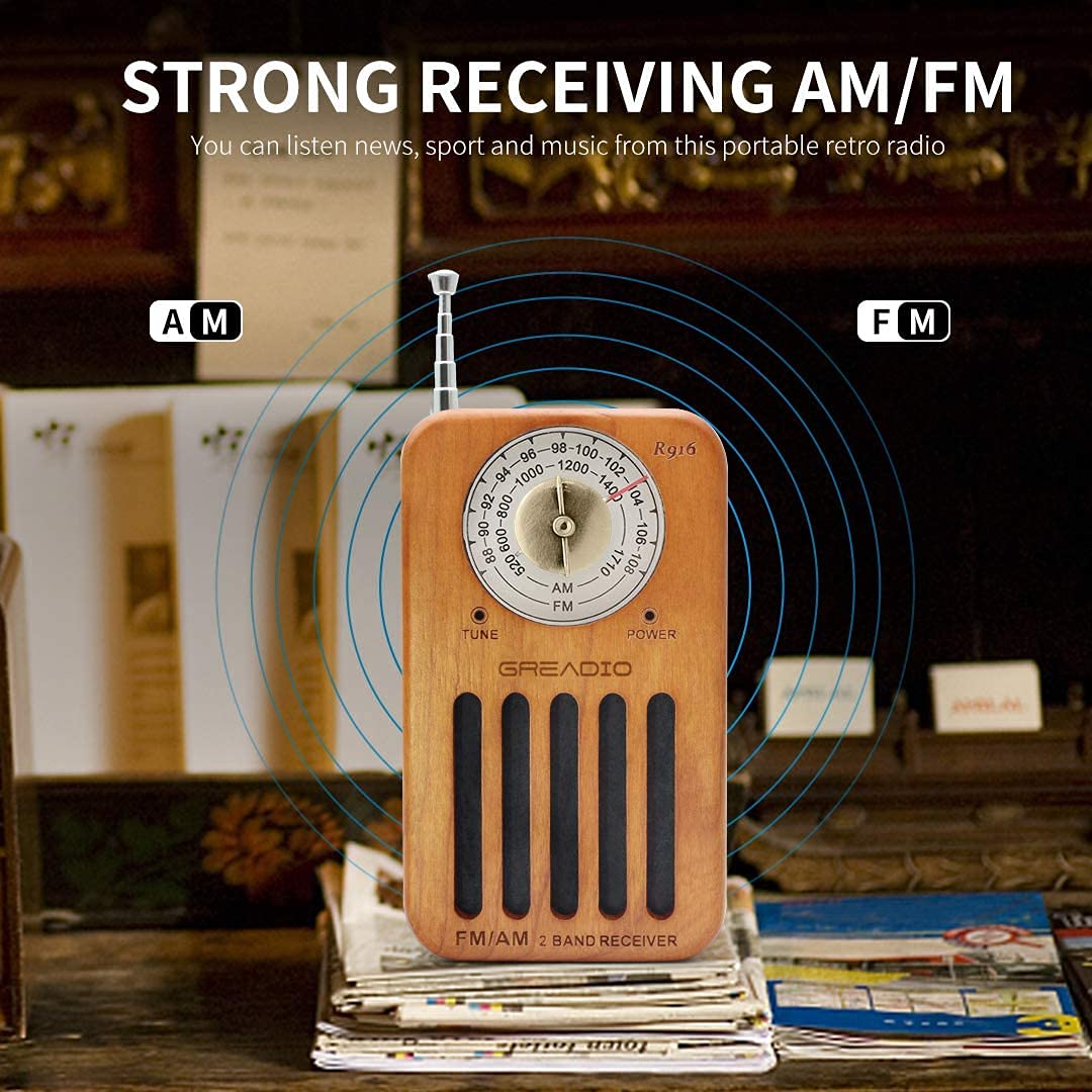 Greadio AM/FM Battery Operated Transistor Portable Radio with Best