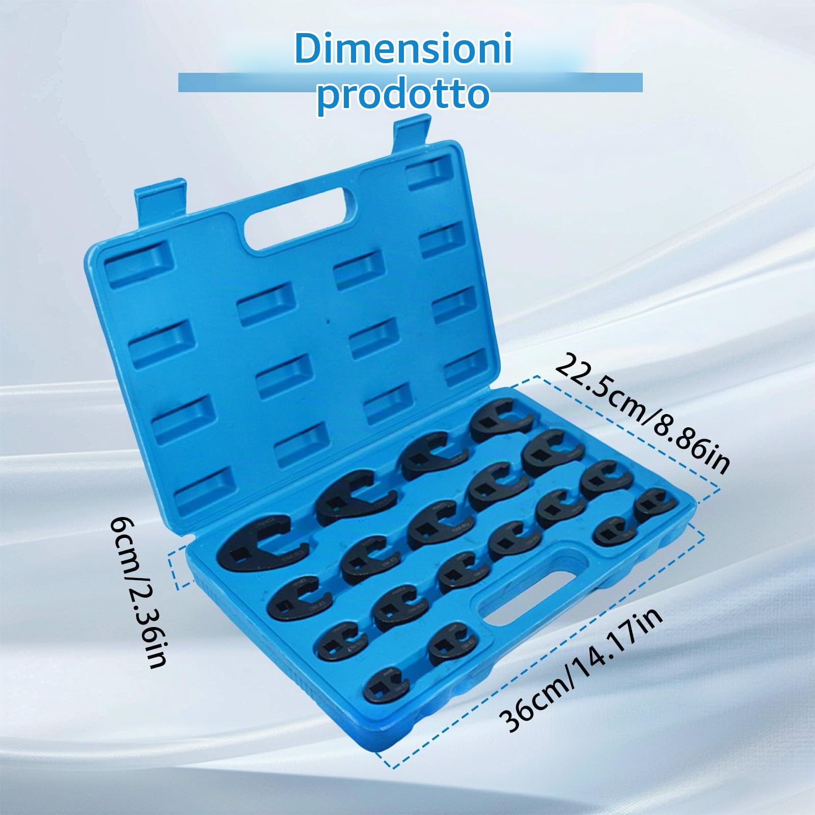 Chiave a Forcella 19 pezzi Set di chiavi a Forcella 19 pezzi con chiave dinamometrica dimensioni 8-32 mm per guida freno e dadi per tubo