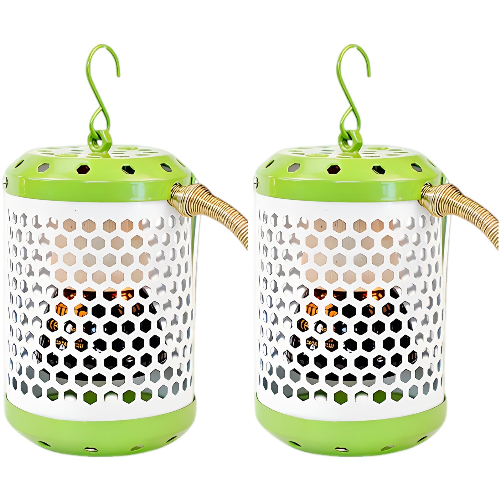 2 lampade riscaldanti per animali domestici con paralume anti-scottature, in ferro verde, scalda gabbia per uccelli, 50 W e 100 W, riscaldatori in ceramica per pappagalli, piccoli uccelli