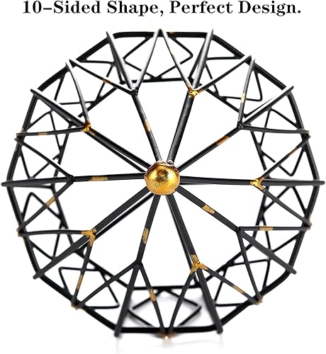 Miniatura 3 de Decoración geométrica de metal de 7.9 x 6.7 pulgadas, forma de diamante, escultura geométrica, esfera decorativa, bola decorativa abstracta para