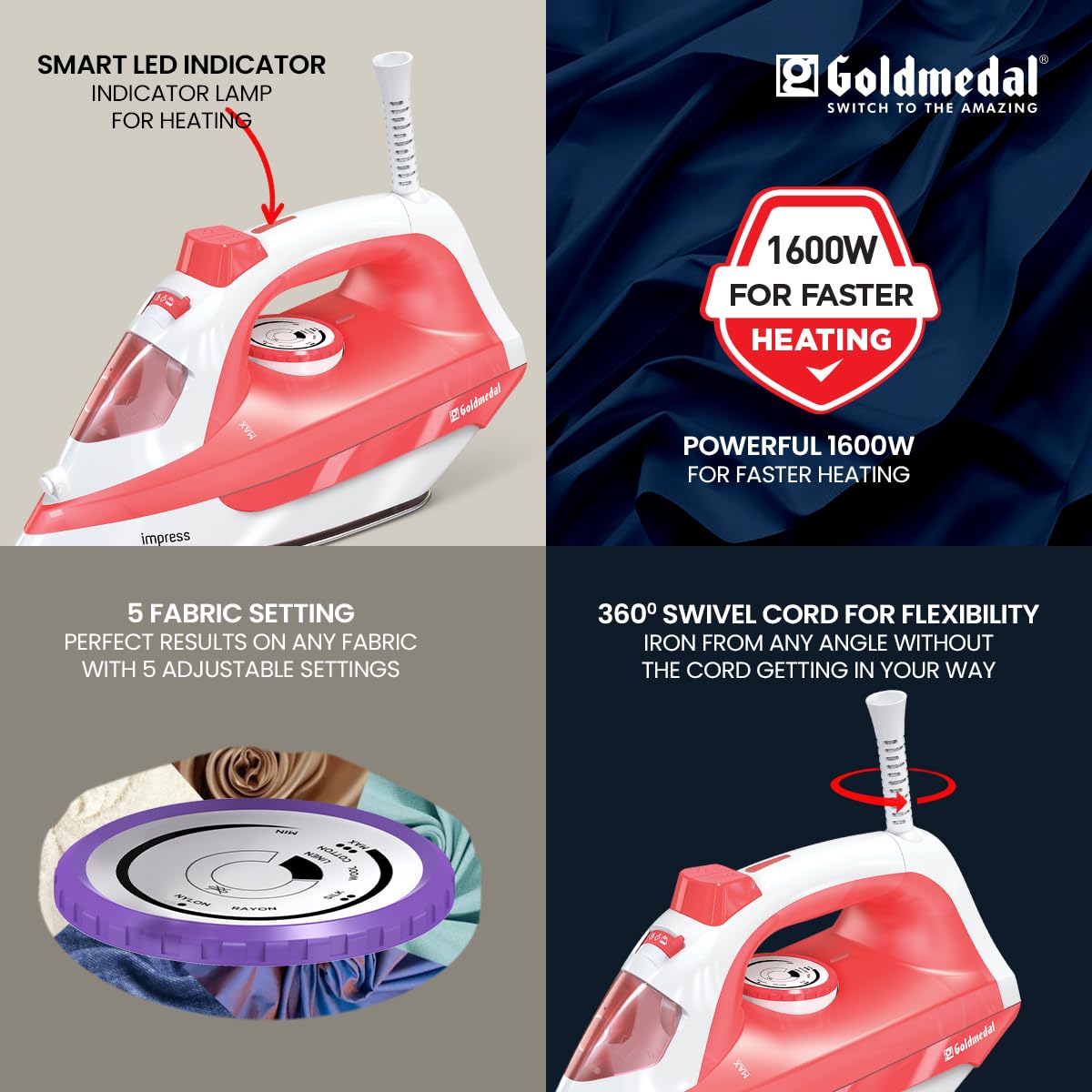 Goldmedal Impress Steam Iron - Self Cleaning -4