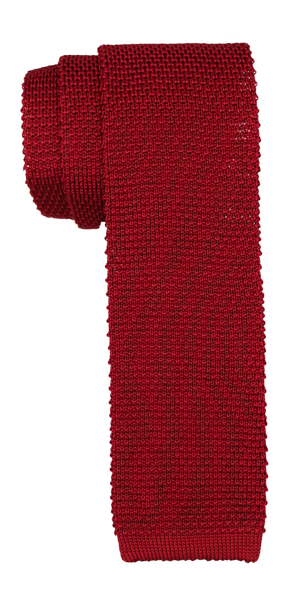 Canali Canali ソリッドレッドシルクニットタイ