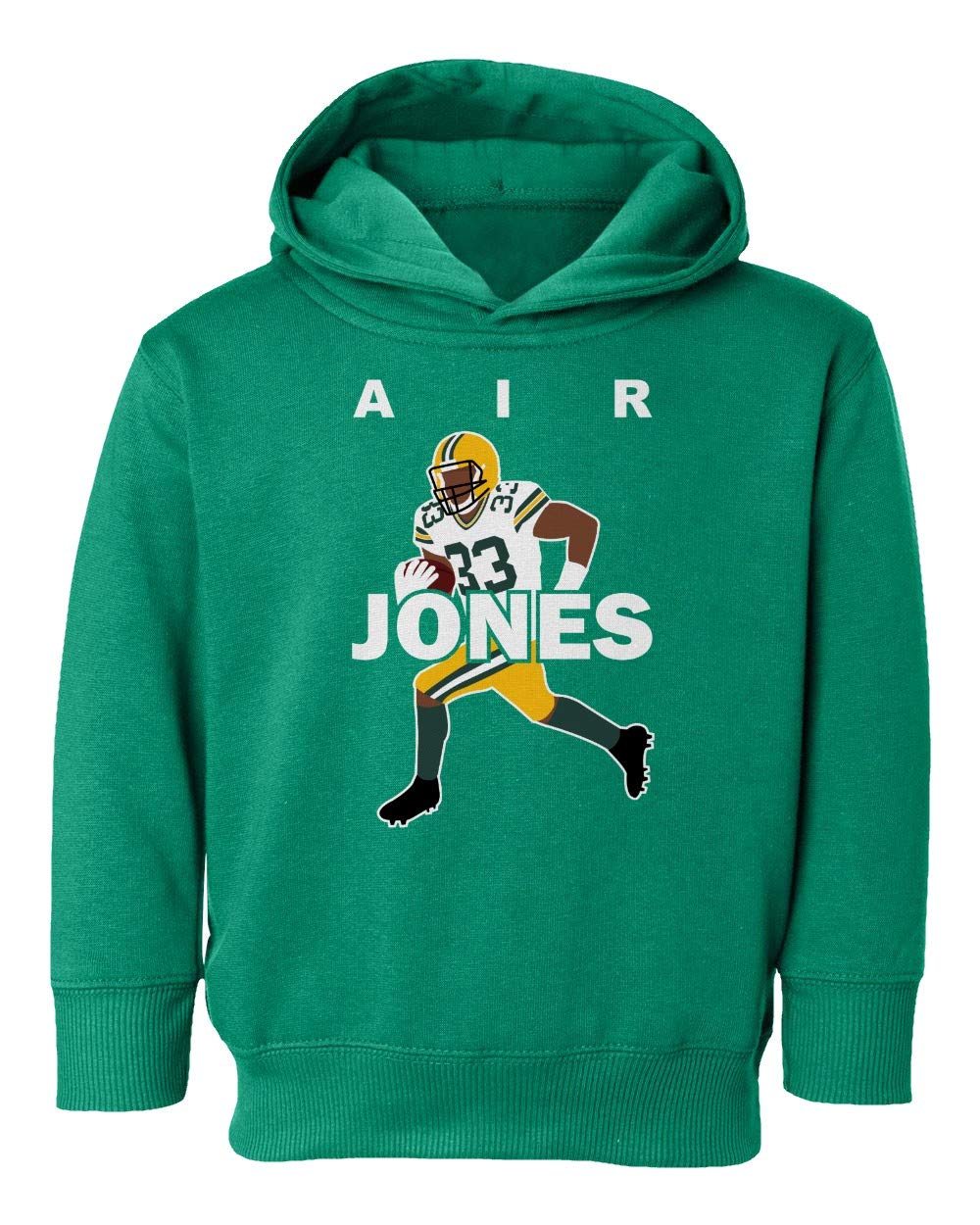 Baku Apparel Green Bay AIR Jones Football Little Kids Girls Boys Toddler Hooded Sweatshirt (Green, 4T)