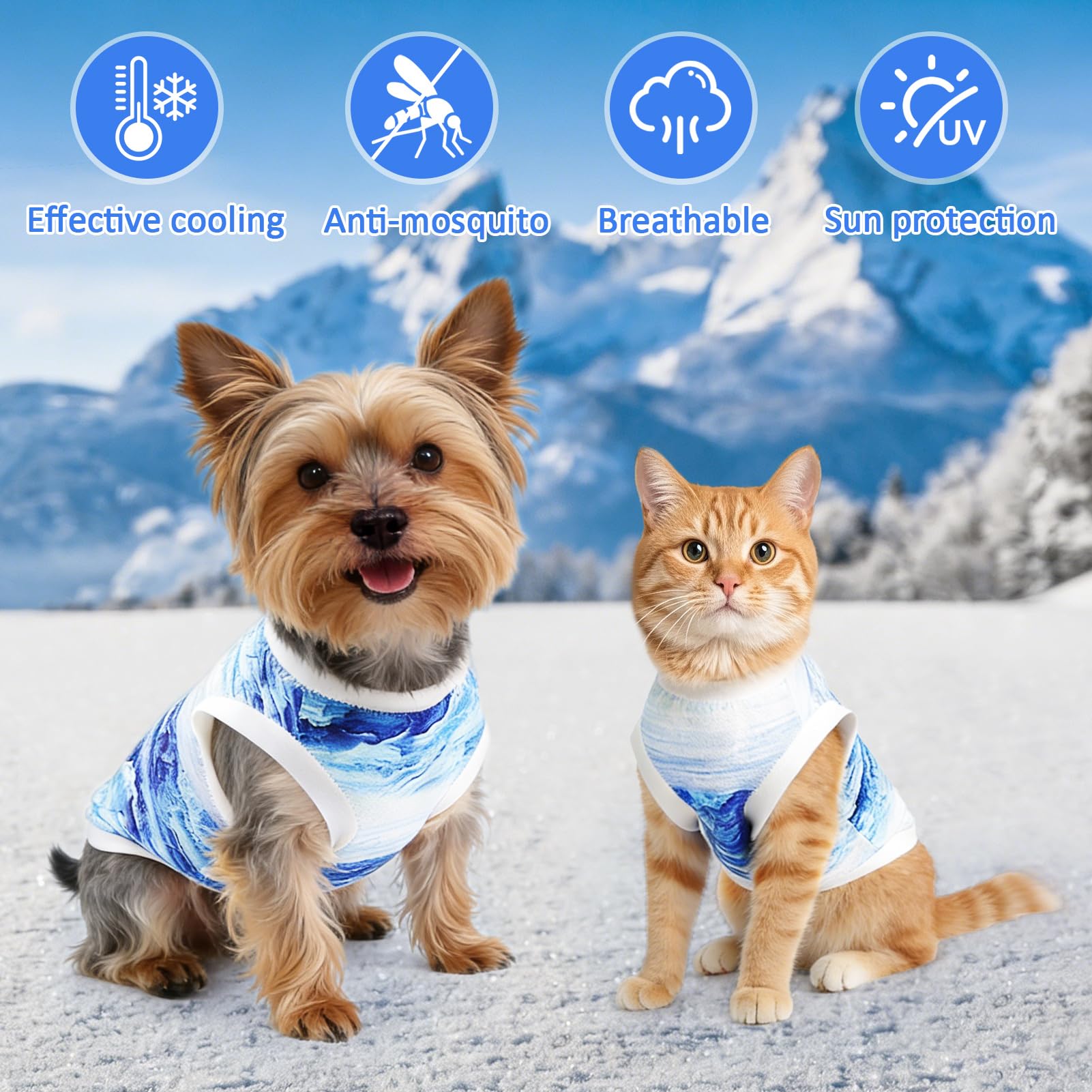 Gilet Rafraichissant Chien, Gilet Rafraîchissant pour Chien en Été, Manteau Rafraichissant pour Chien, Respirante et Légere, Veste de Refroidissement pour Chien de Taille Petits et Moyens