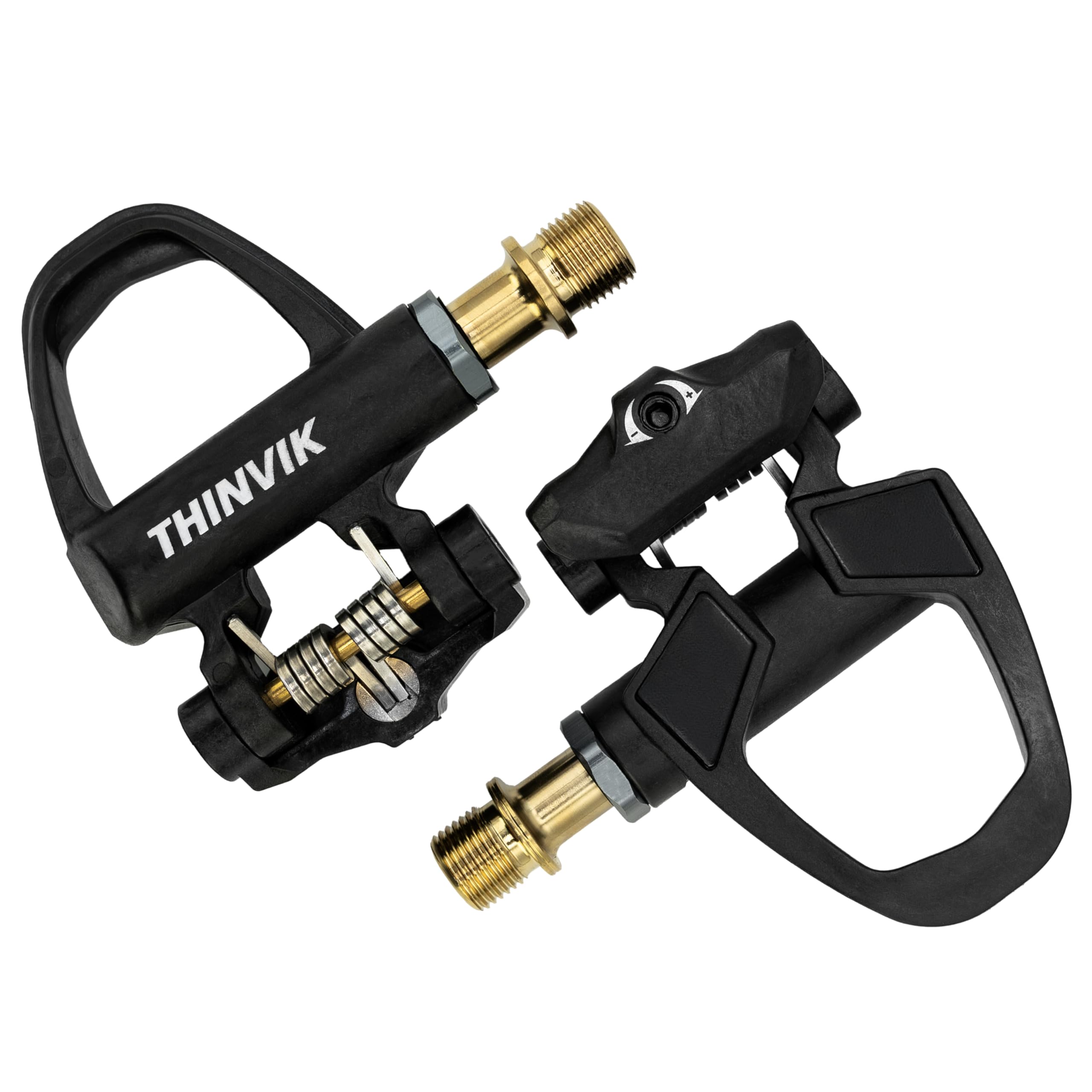 Thinvik Carbon-Ti 202 g (par) Pedales de bicicleta de carretera para Shimano SPD-SL – Ultralicht + Cleats, ajuste de 6°, eje 9/16 pulgadas, 53 mm