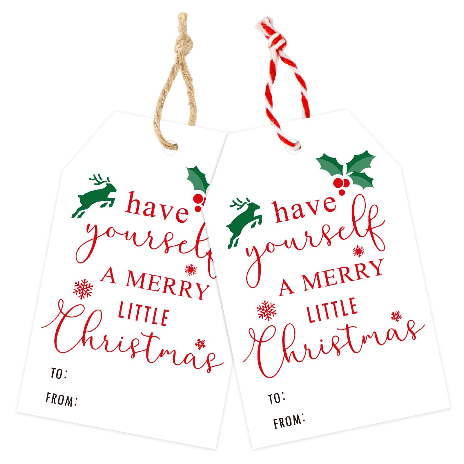 Amazon.com: joycraft 100Pcs Christmas Gift Tags with String, 3.3x2.1 inch Christmas Name Tags, Large Merry Christmas Tags, Personalized Winter Holiday Gift Tags for Gift Wrapping, Christmas Party : Health & Household for Free Printable Merry Christmas Tags