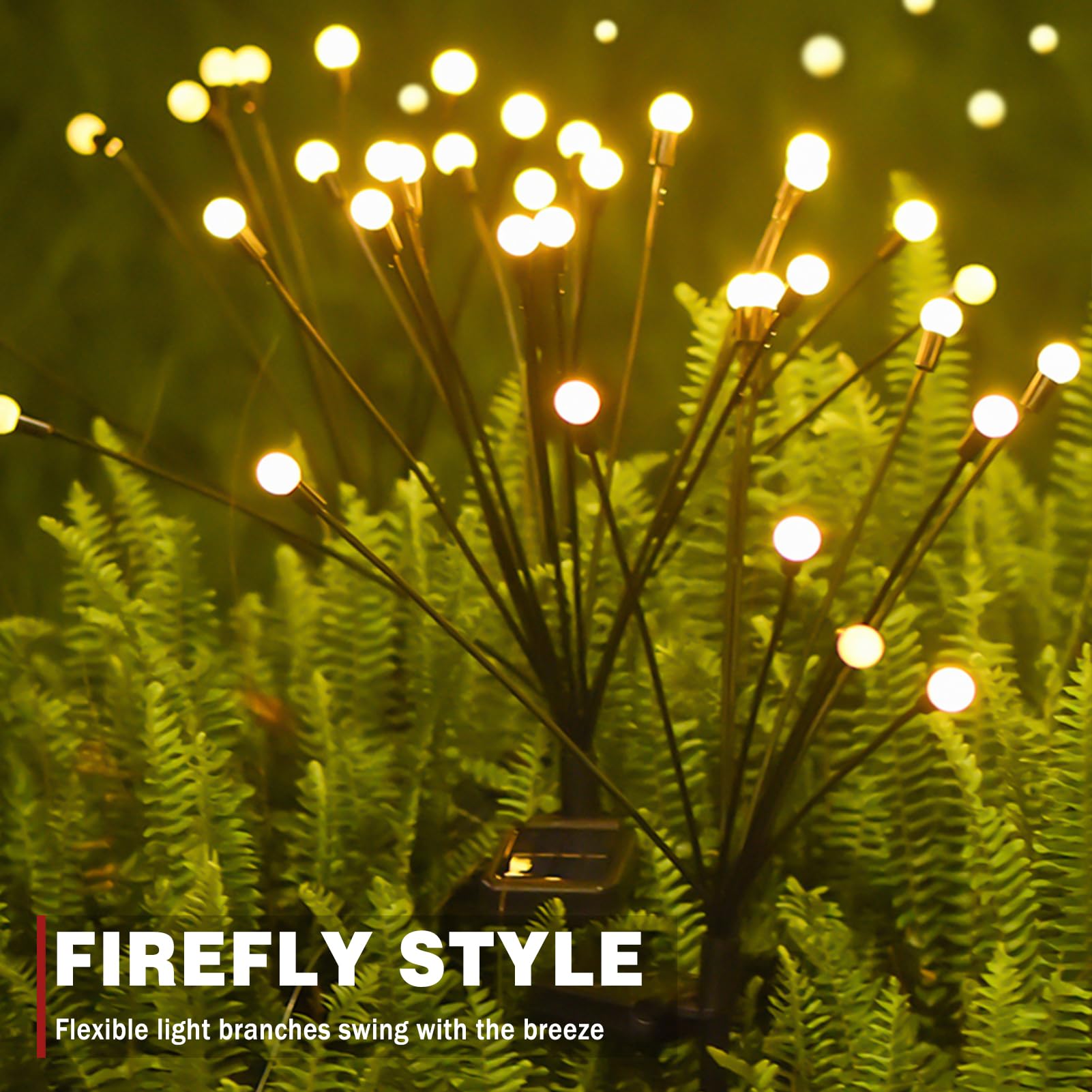 Lot De 6 Lampes Solaires Luciole RGB Pour Jardin - 10 LED Chacune - Décoration Extérieur Résistante IP65