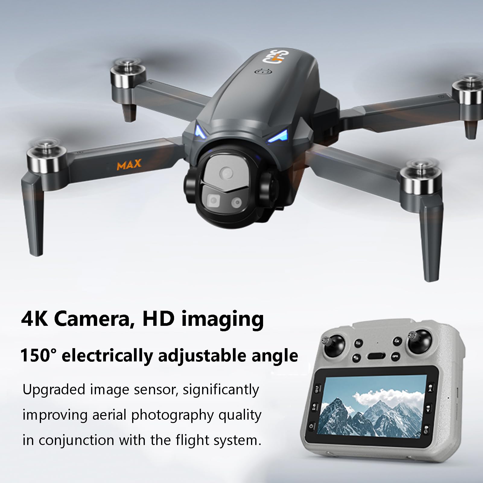 GPS Drohne mit 4,5-Zoll-Bildschirm, GPS Drohne mit 4K EIS Kamera für Erwachsene, Bürstenloser Motor, GPS Auto Rückkehr, 60 Min Flugzeit, 3 Akkus, Auto Folgen, RC Quadrocopter für Anfänger