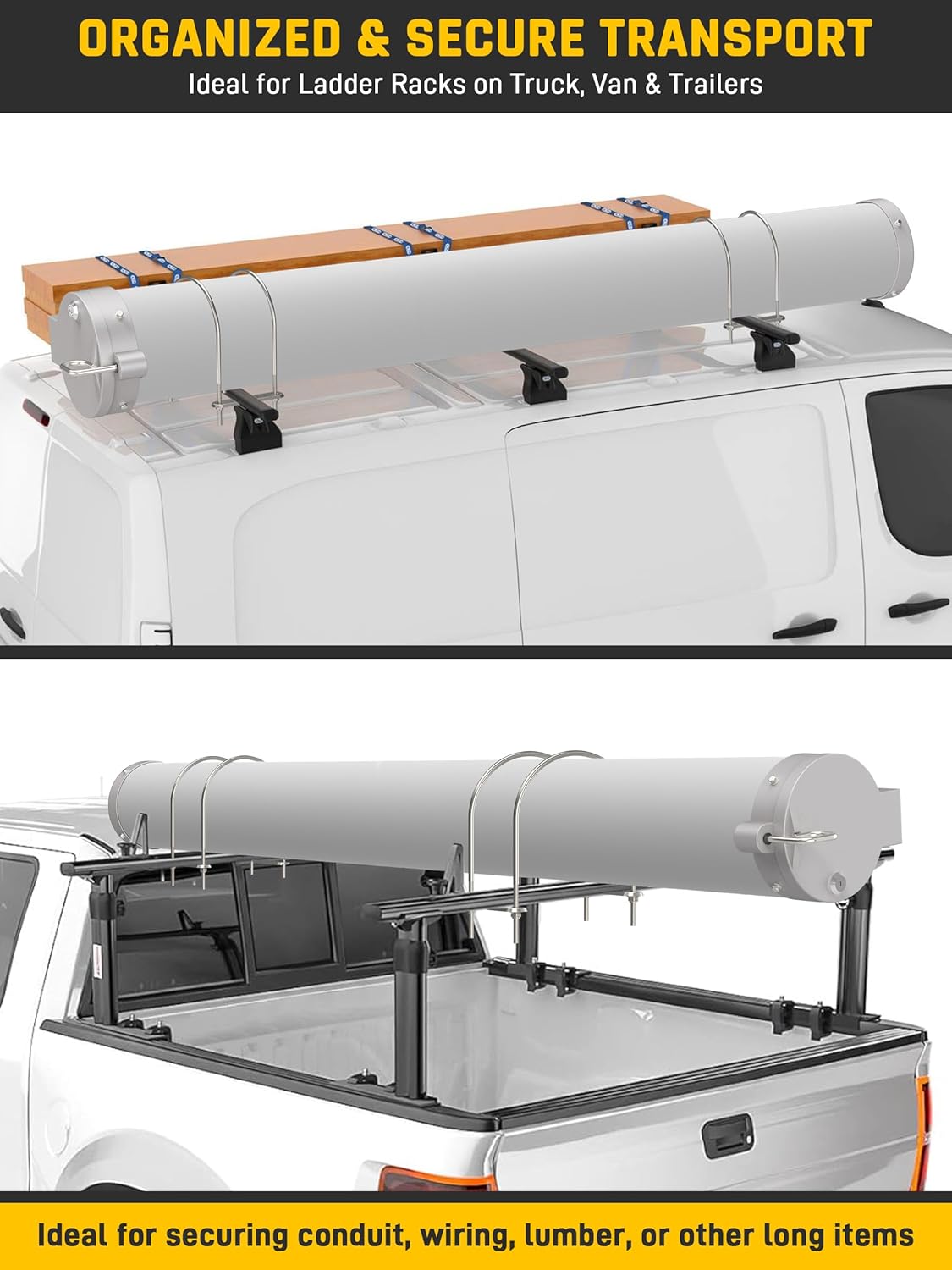 6" Conduit Carrier Kit, Aluminum Locking End Caps for 6 Inch PVC Pipe - Mounting Hardware Included, Spring-Loaded Latch, Weather-Resistant Door Gasket, No Drilling Required - Silver