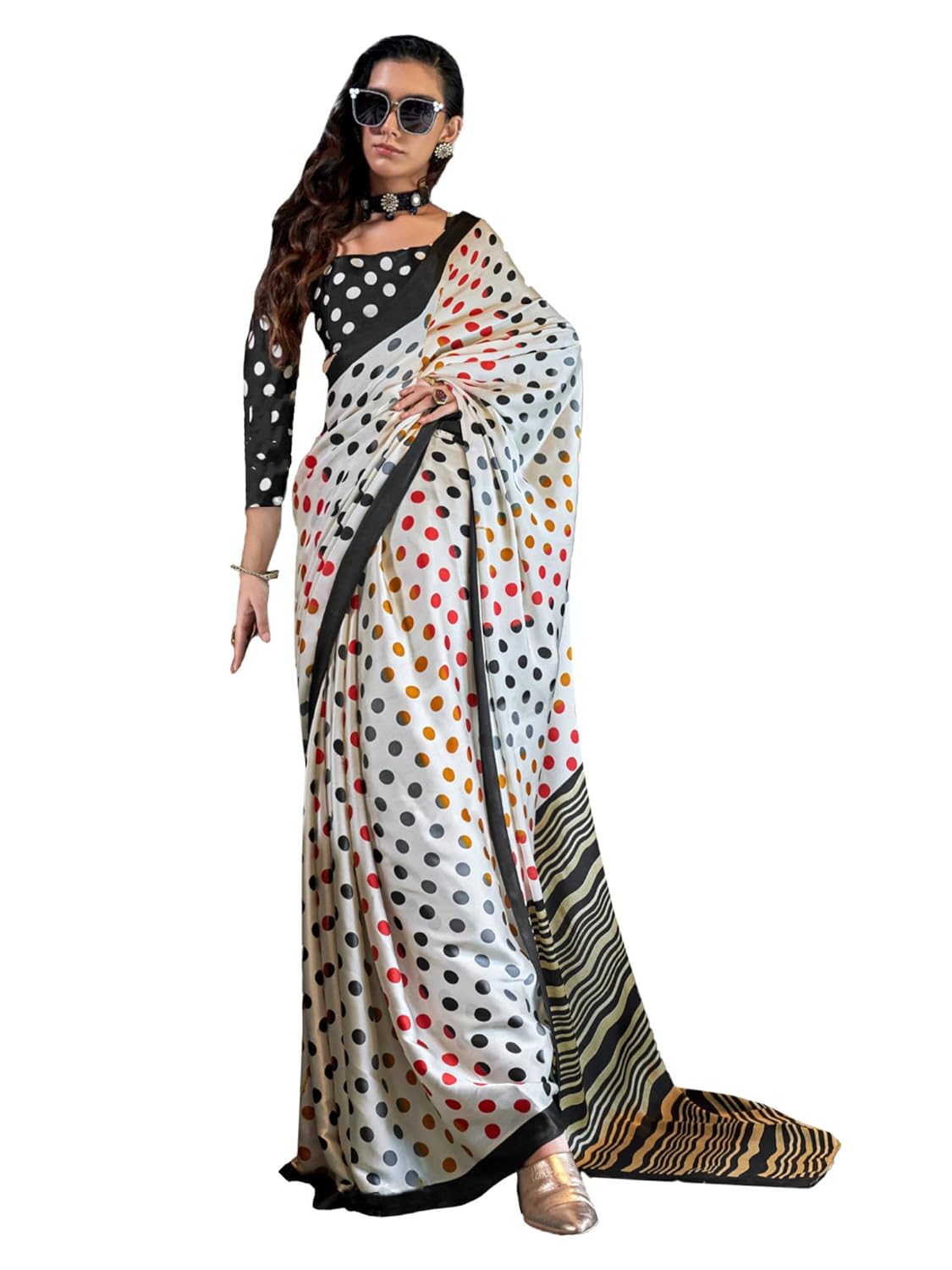 AKHILAM Women’s Crepe Ikat Printed Saree With Unstitched Blouse Piece (KONZAI405001_RJ_A_Parent) AKHILAM Women’s Crepe Ikat Printed Saree With Unstitched Blouse Piece (KONZAI405001_RJ_A_Parent)