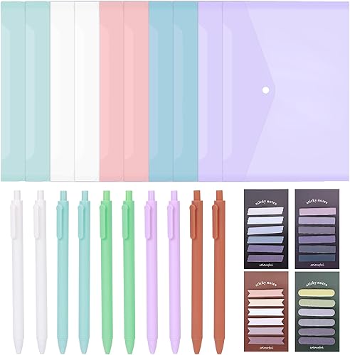 Andify 24 sobres de plástico de polietileno, carpetas de documentos transparentes, carpetas de archivos, productos de archivo, carpeta organizadora