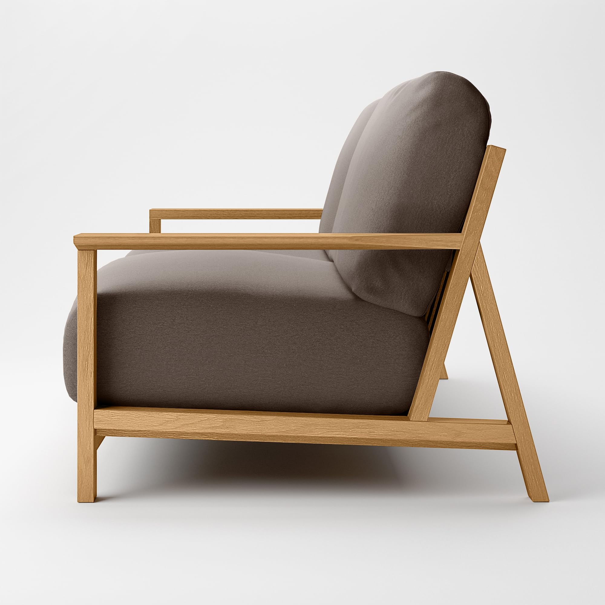 Amazon｜無印良品 洗いざらし綿帆布カバー ブラウン ソファ本体木製