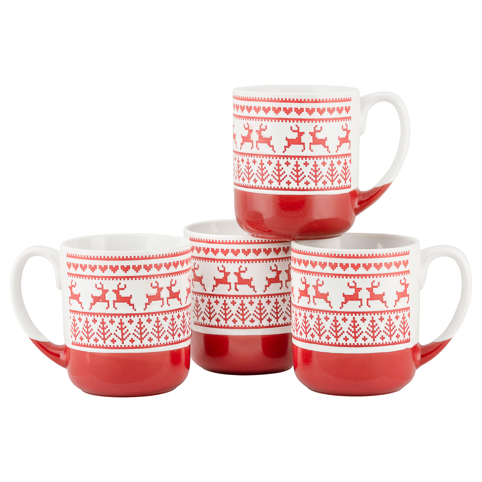 Amazon.com: 10 Strawberry Street Embossed Reindeer Ceramic Mug