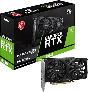 MSI GeForce RTX 3050 VENTUS 2X E 6G OC ゲーミンググラフィックスカード - 6GB GDDR6 1492 MHz PCI Express Gen 4 96ビット DP(v1.4a)1x HDMI 2.1 (4K対応)