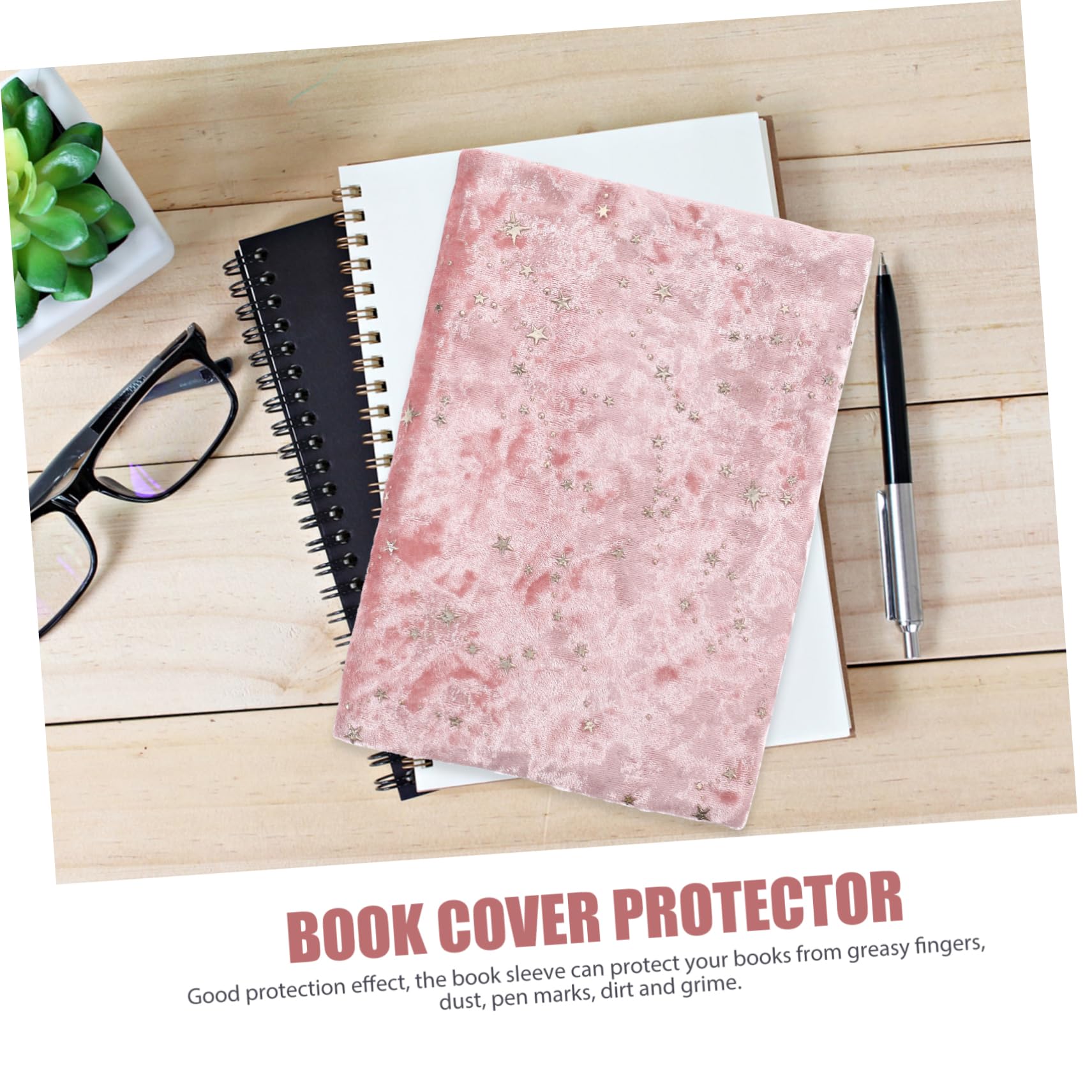 UKCOCO 3 Piezas de Libro de Terciopelo con Diseño Elegante Funda Protectora Mano para Libros Cuadernos y Textos Color Rosa para y Exposiciones