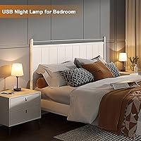 Vista 4 de Acaxin Juego de 4 lámparas de noche para dormitorios, lámpara de mesa con 3 modos de color, lámpara pequeña con puerto de carga USB C+A y salida