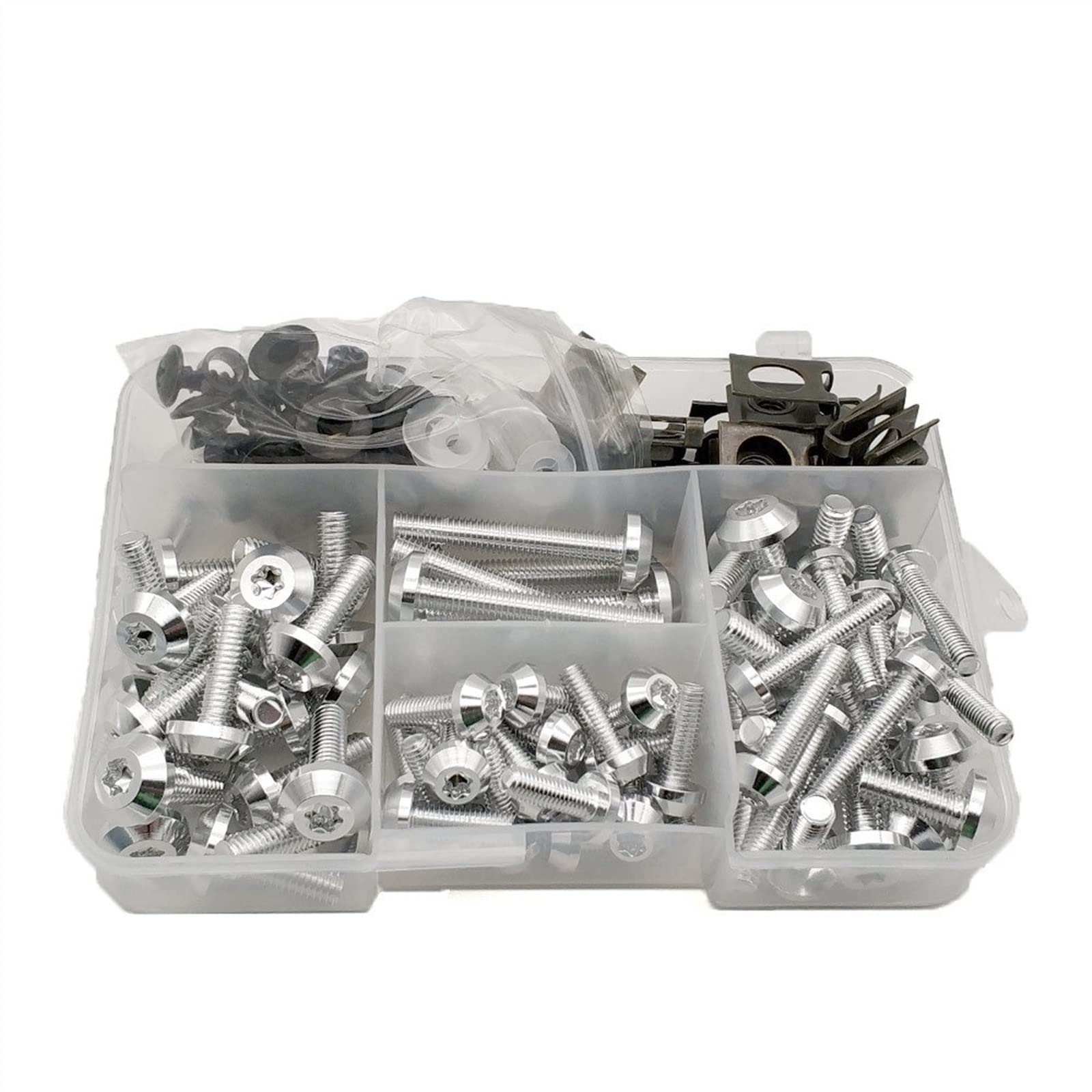 Vite sostituita Moto Carena Bullone Dadi Kit Corpo Viti Di Fissaggio Per Honda CBR250R ST1300 ST300 CBR650R CB650R 125R CBR900RR VFR1200(Silver)