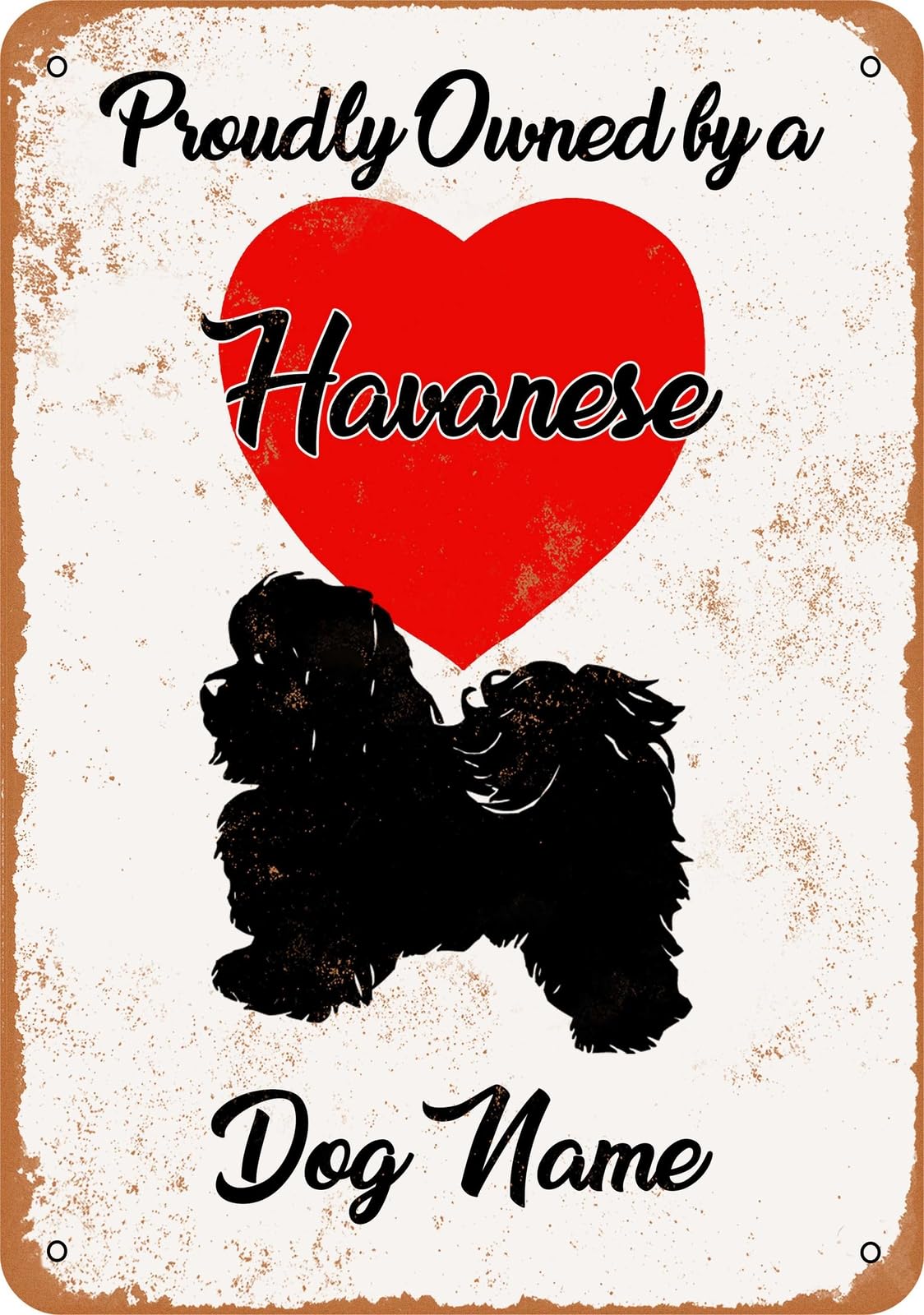 Miaomansenstore Metal Sign - Custom Dog Name - Havanese - Vintage Look Home Decor