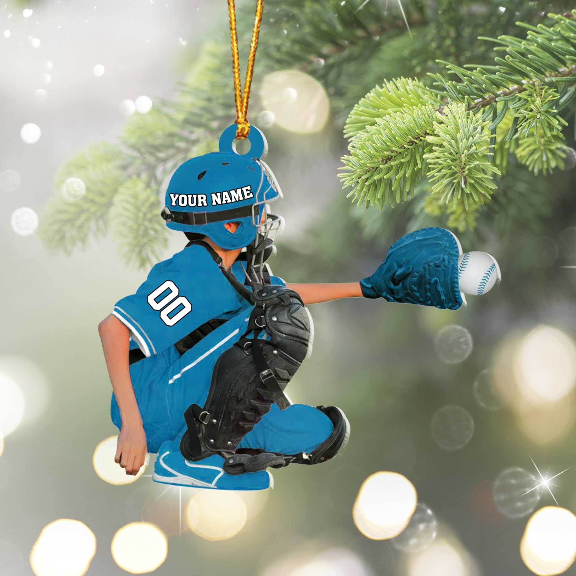 Artparel Personalized Baseball Ornament - Custom Christmas Tree Decoration for Baseball Lovers - Beginner Players Gift (BB63)