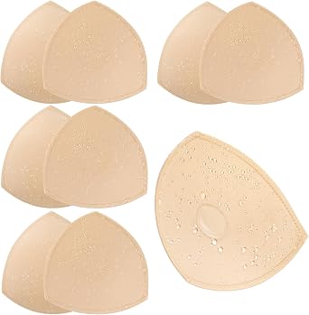 Waterproof Swimsuit Bra Pad Inserts 4 Pairs, Bra Pads Sewn Padded for Bikini Sports Bra B/C or C/D,D/E Cup