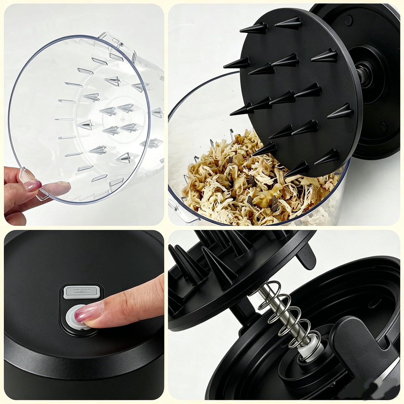 Extractor de carne cocida Picadora eléctrica recargable de 3000 mAh, aparato de cocina compacto para pollo desmenuzado, cenas familiares, preparación de alimentos para bebés y ensaladas Extractor de