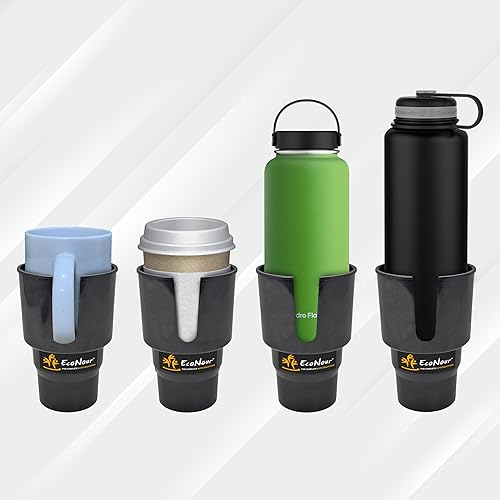 Miniatura 2 de EcoNour Expansor de portavasos con cubierta de botón de arranque para automóvil (1 unidad)  Soporte extensor de taza grande para automóvil para
