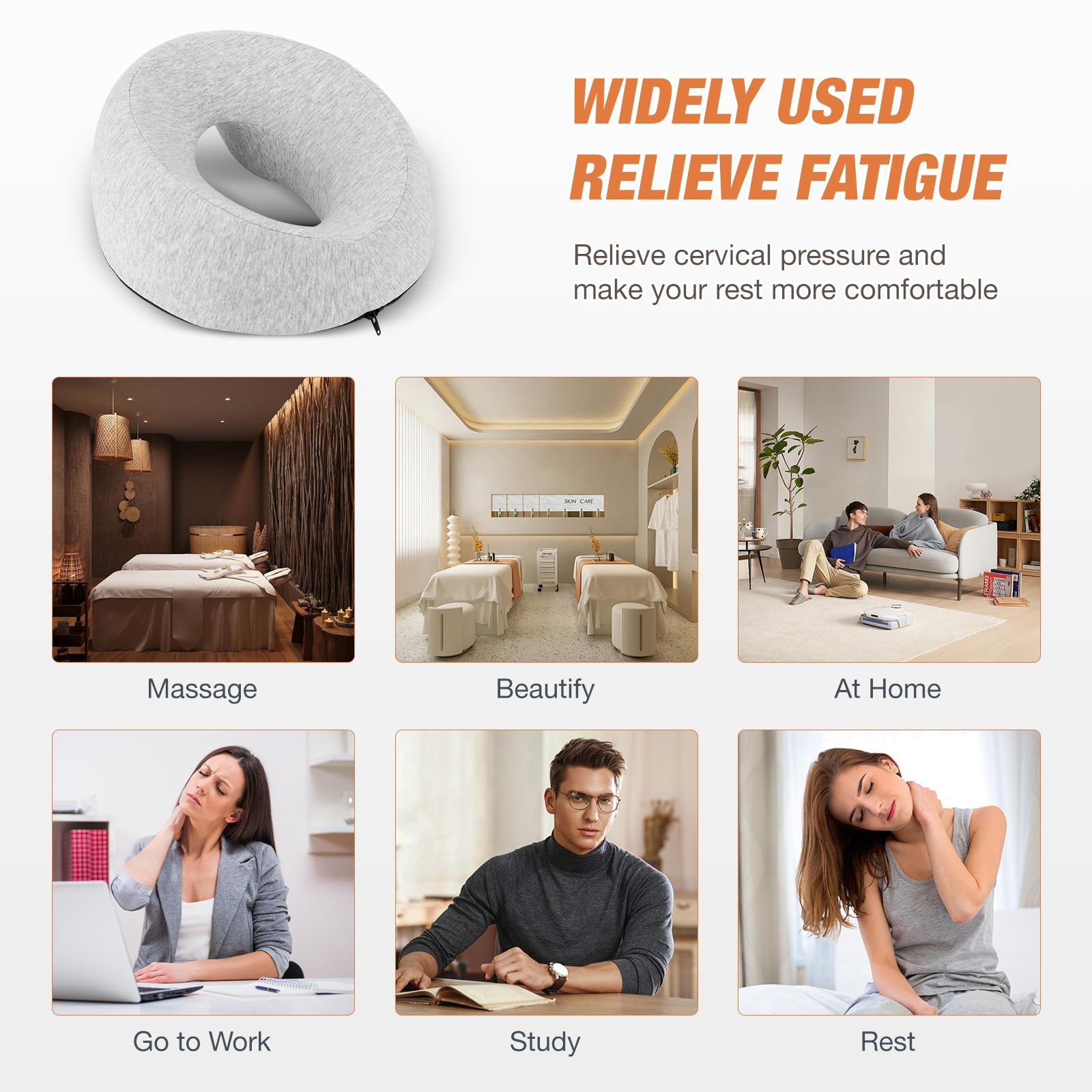 Mineup Almohada De Masaje Facial, Cojín de Cuna Facial, Reposacabezas para Cama de Masaje Boca Abajo, Reposacabezas De Masaje de Espuma viscoelástica para Cama de Masaje, salón de SPA
