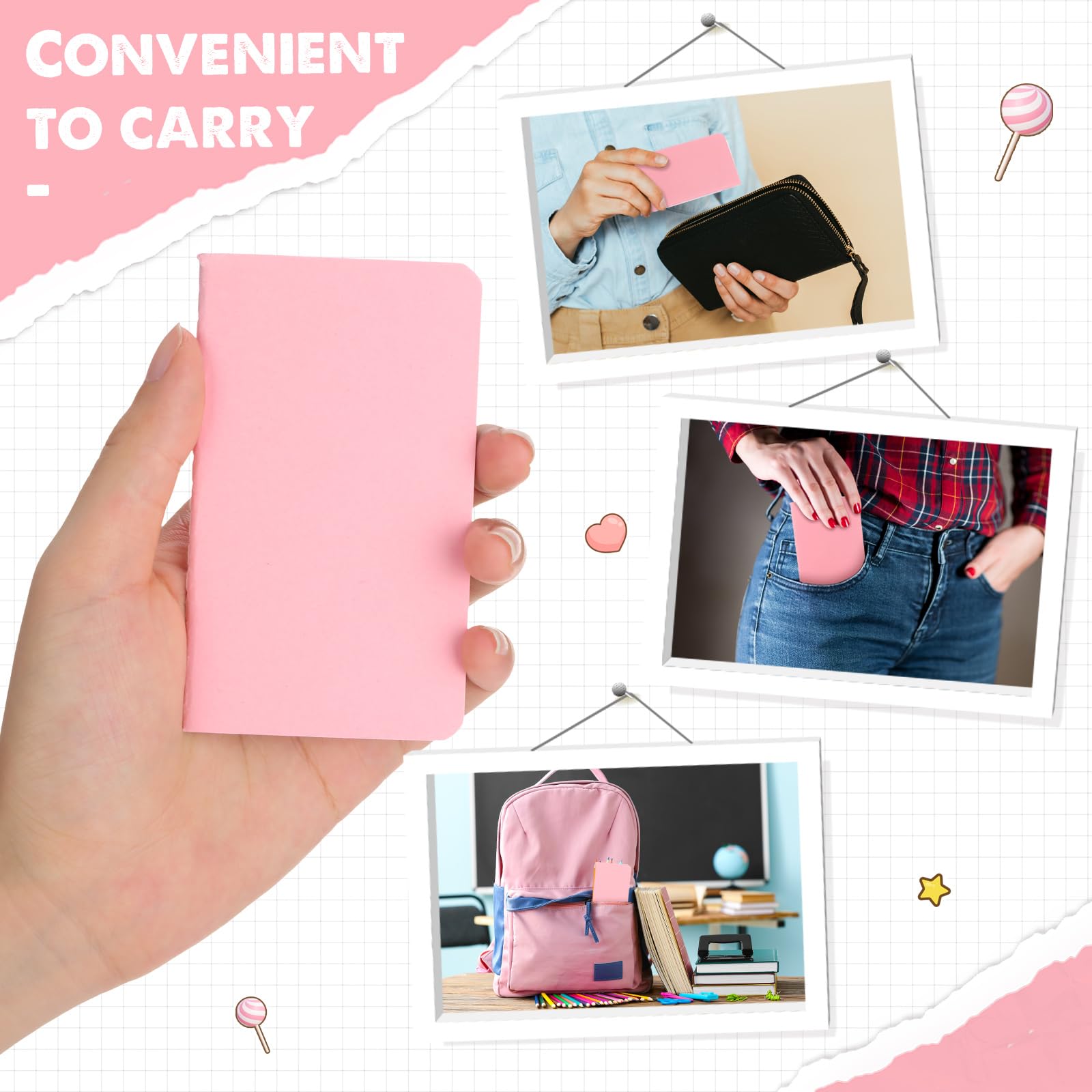Harloon Confezione da 100 mini taccuini da 10 x 6,3 cm, con tasca piccola, a righe, per appunti, diari, dipendenti, regali di apprezzamento per colleghi, personale, squadra, insegnanti, ufficio