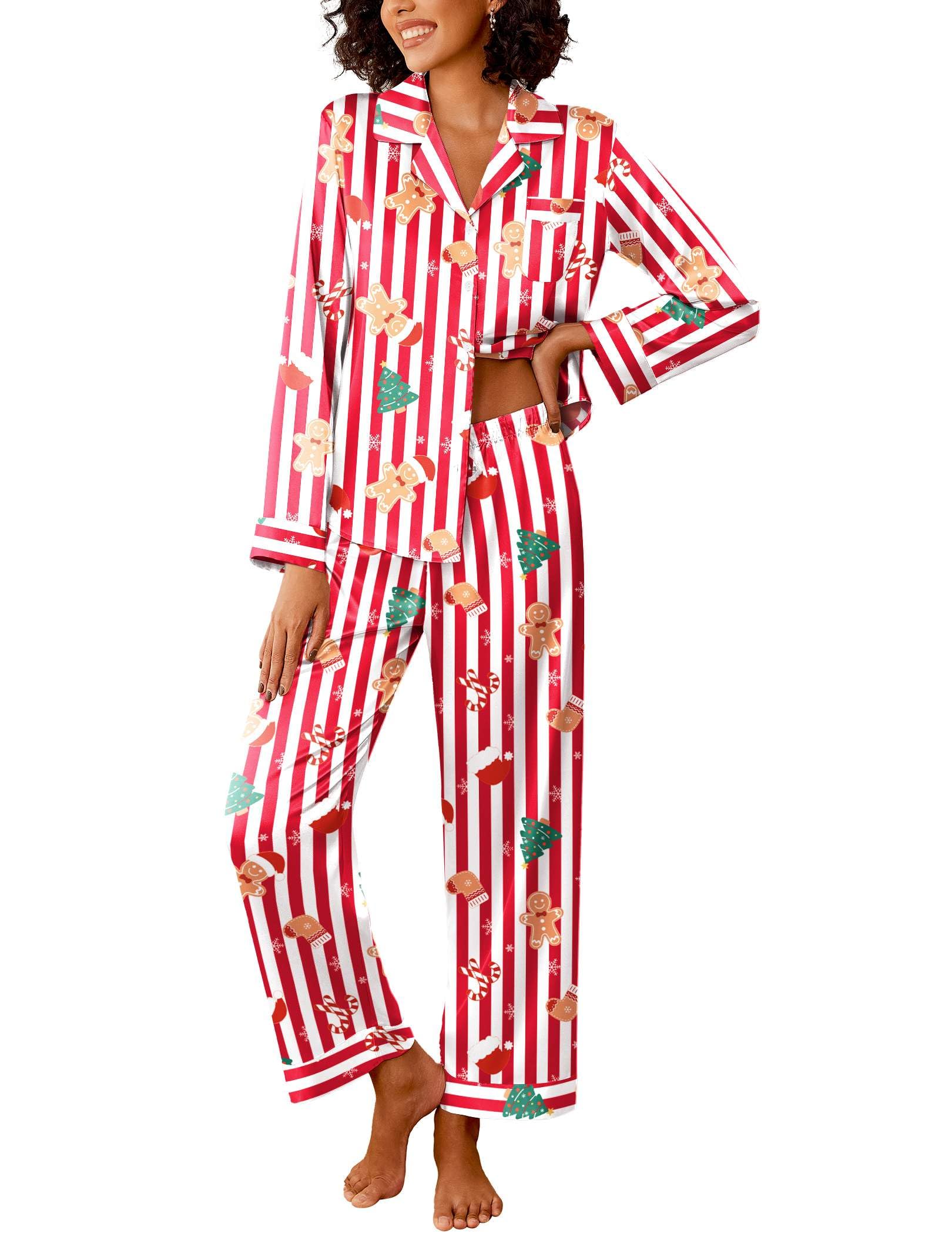 Ekouaer Womens Silk Satin Pajama Sets