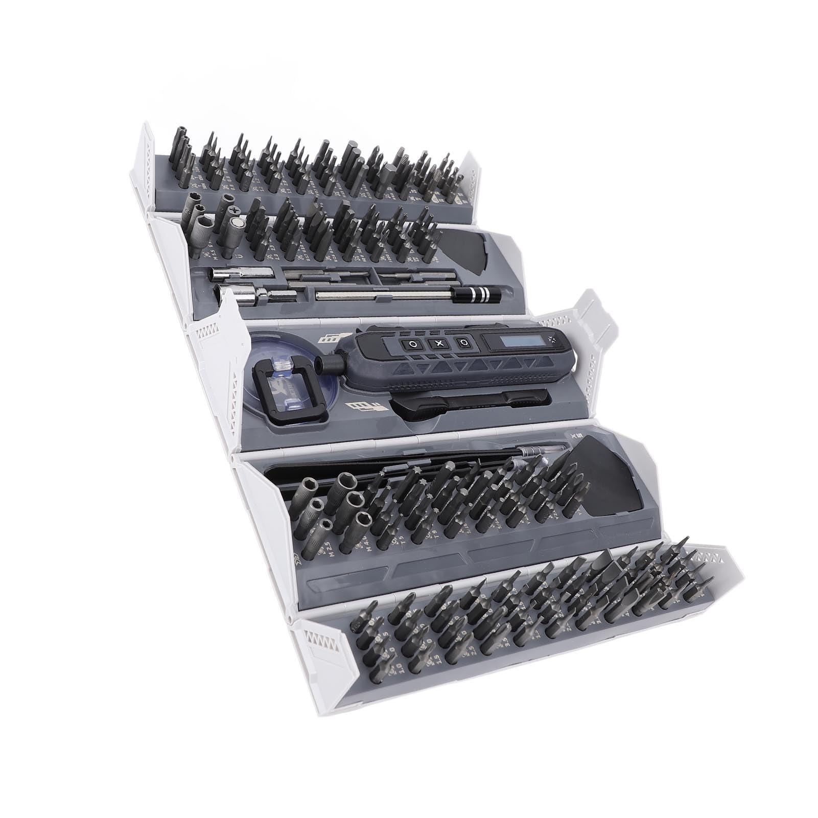 Elektro-Schraubendreher-Set, kabellos, wiederaufladbar, Power-Schraubendreher-Reparatur-Werkzeug-Set mit 163 magnetischen Bits für Telefon, Laptop, Kamera, Uhr, elektronische