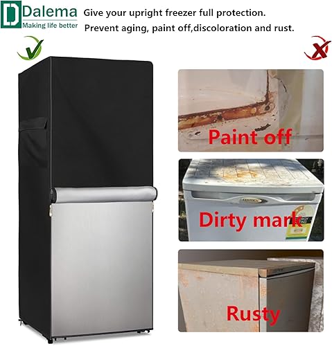 Miniatura 6 de Funda para refrigerador para exteriores, 600D, resistente, 100% impermeable, cubierta vertical para congelador, fundas exteriores para refrigerador.