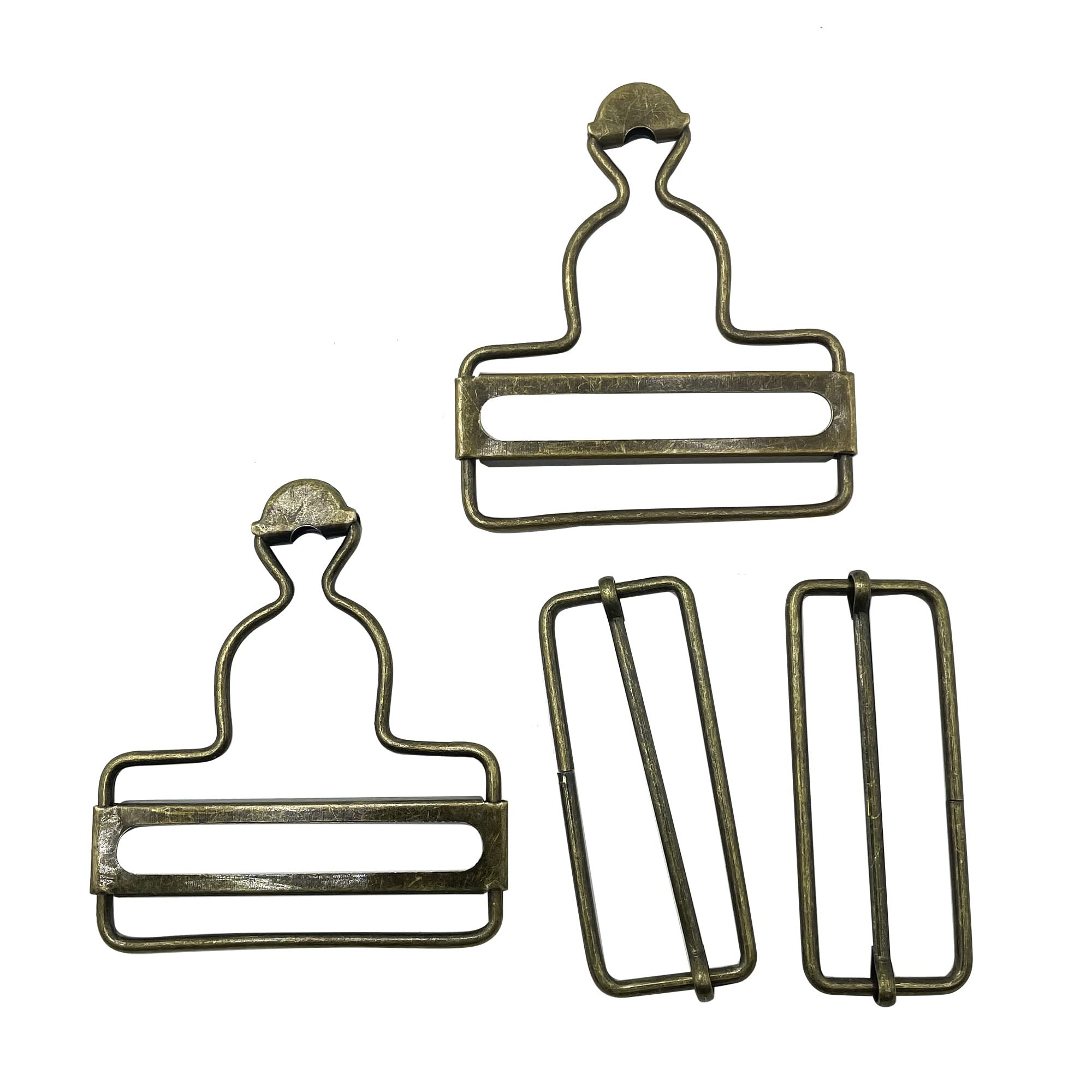 SYSOLYWIN Overall Suspender Dungaree Buckles, 45mm Wide Bottom, for Rompers Sewing DIY,Pack of 6, Bronze, 45mm