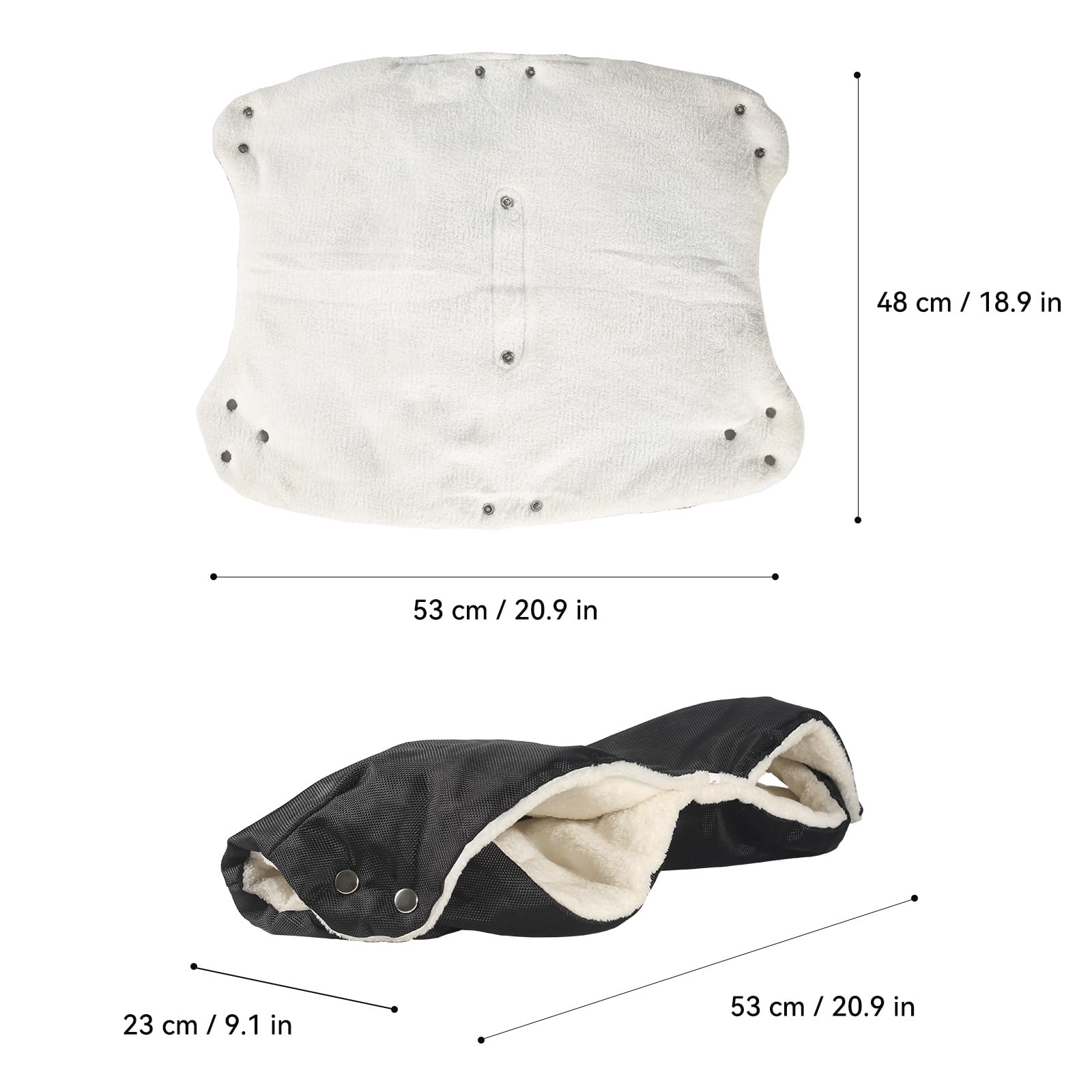 Saco de mano para cochecito, guantes gruesos anticongelante, calentador de manos con forro polar, impermeable, resistente al viento, tamaño universal para cochecitos