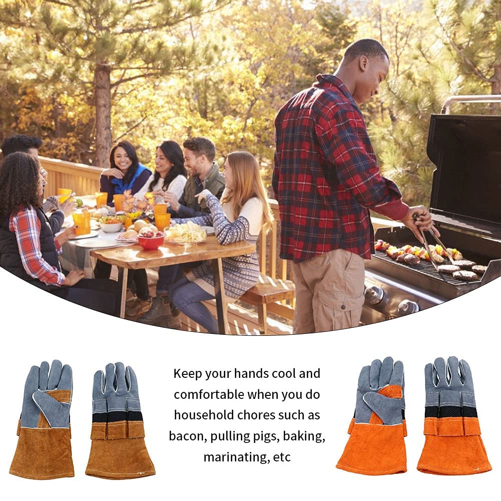 Rękawice odporne na ciepło Rękawice Grillowe Rękawice BBQ Gotowanie Mitts Mitts Piekarnik Rękawiczki do pieczenia Grill Grill (kawa 1 para) (Color : Brown)