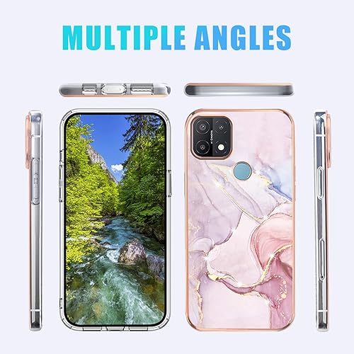 Miniatura 4 de Funda compatible con Oppo A15 de silicona de mármol, protección de cuerpo completo a prueba de golpes Oppo A15, funda delgada de policarbonato duro