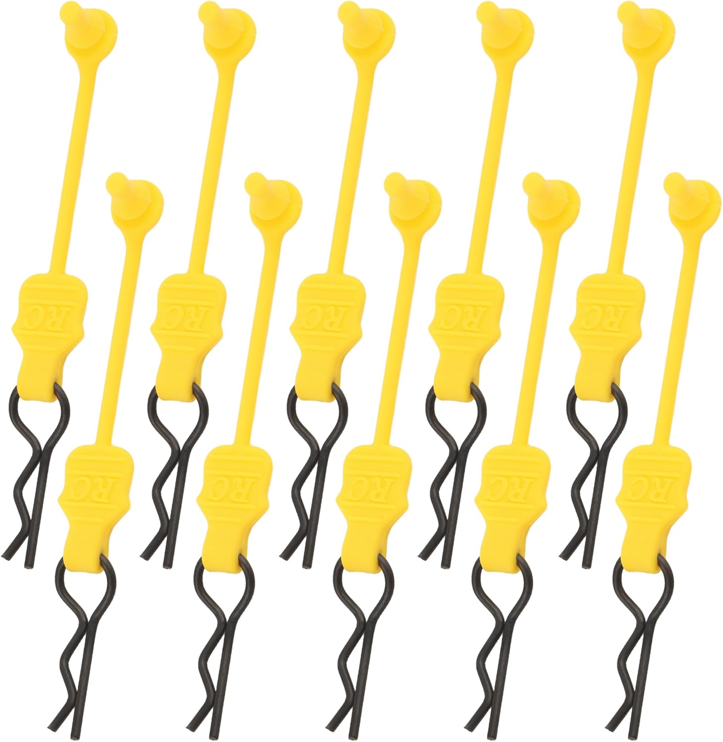 10 Pieces 1.2mm RC Body Shell Clips Pin with Pull Tabs Compatible with All 1/10 1/12 Scale Traxxas Arrma Redcat Axial Losi HSP HPI Kyosho RC Car Truck Crawler Body Shell Upgrades(Yellow)