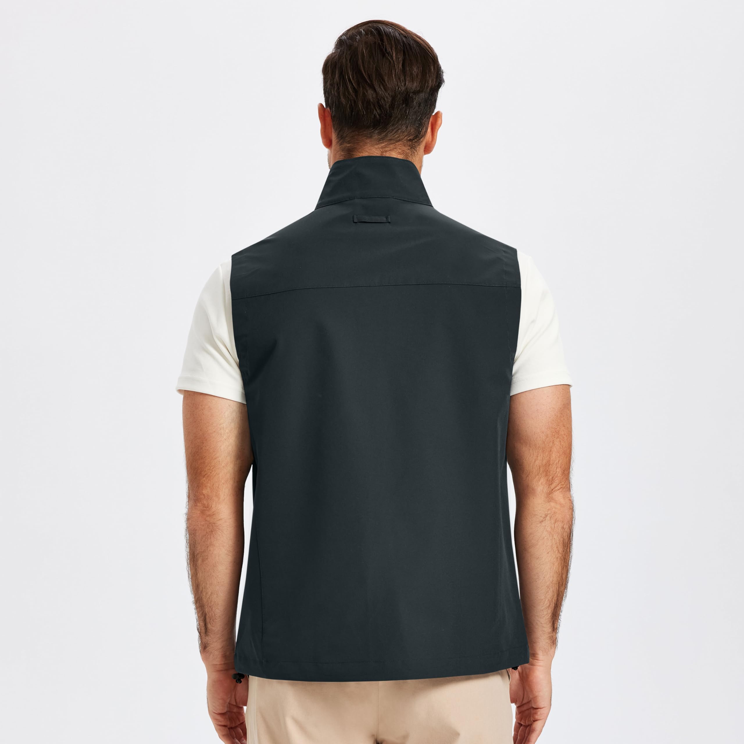 MoFiz Męska Ultralekka Wiatroszczelna Kamizelka Softshell Trekking Jazda Na Rowerze Outdoor Kieszenie na zamek błyskawiczny