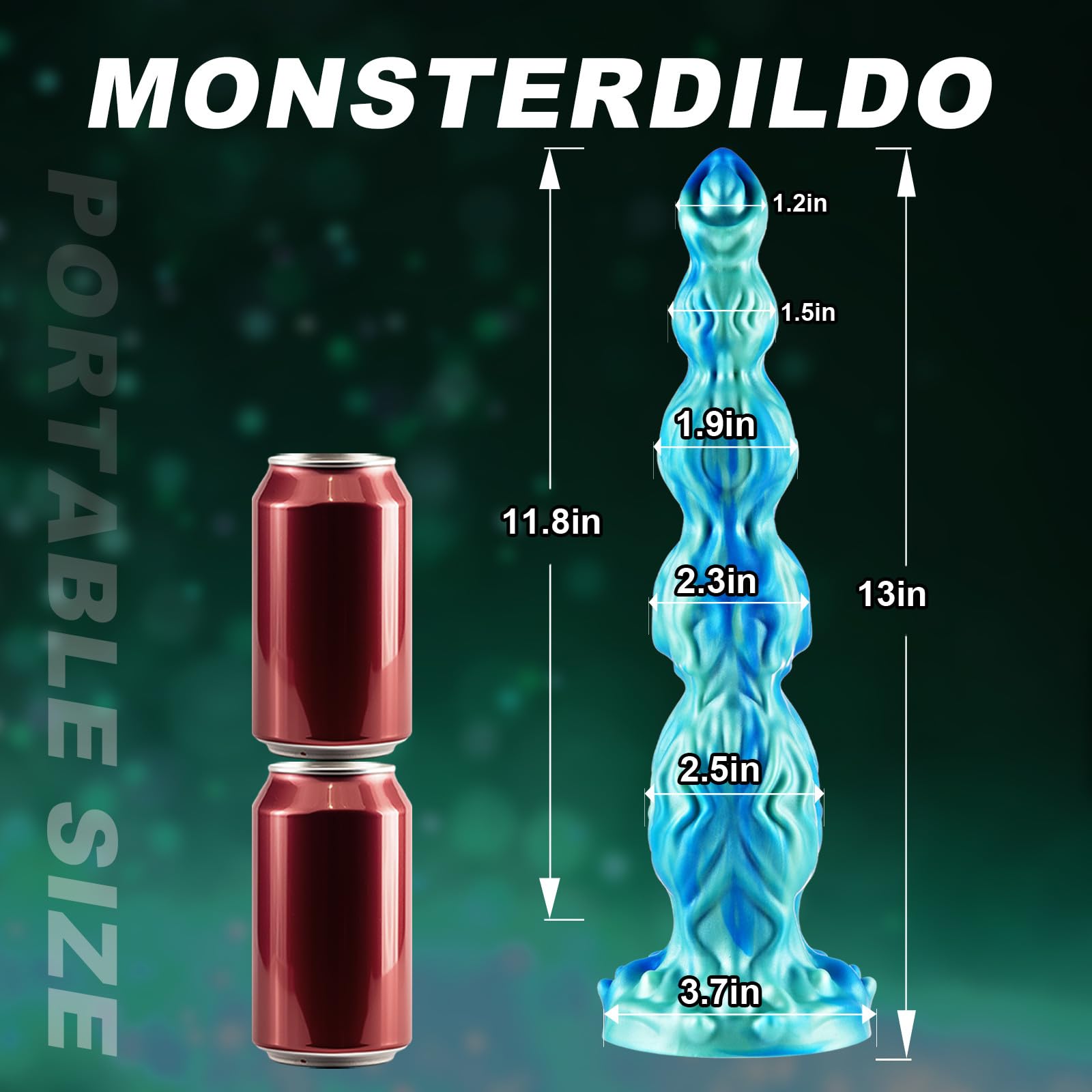 Dildo gigante de 33 cm con nudos de monstruo,dildo realista de fantasía de monstruo,con 4 nudos caninos,dildo grueso de silicona con ventosa para el ano,dildo gigante de nudos para el punto G y el ano
