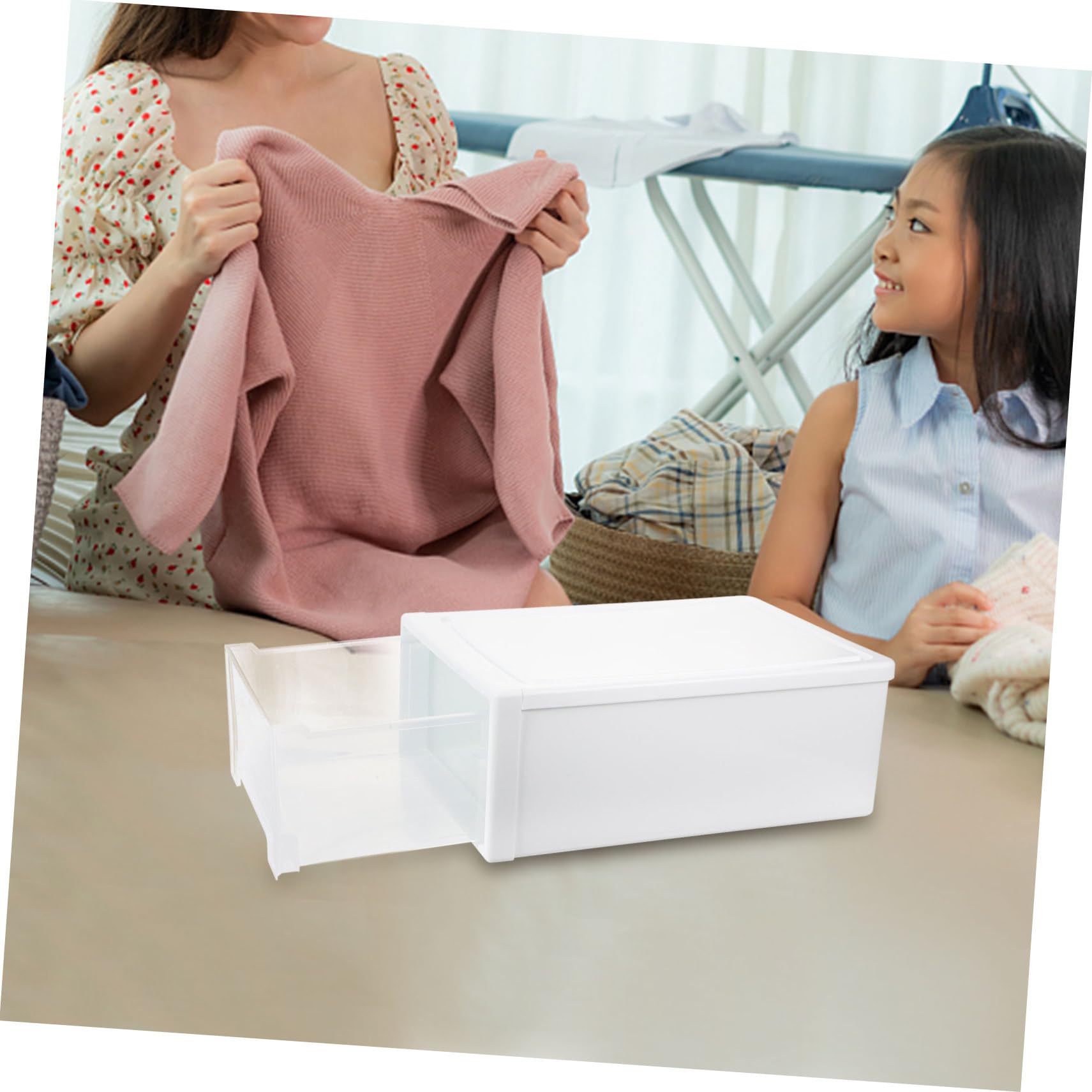 Schubladen Aufbewahrungsbox Kunststoff Groß Weiß für Kleidung und Wäsche