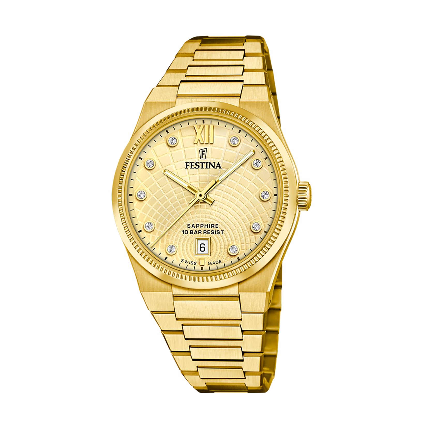 Festina Swiss Made Ladies Gold PVD-Plated Steel Watch with Bracelet F20058/2