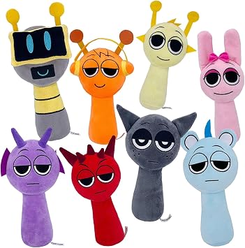 Spranky Plush Doll Doll Set of 8 Sranky Dolls, Characters Around Horror Games, Horror Music Game, 7.9 inches 20 cm, Cartoon Plush, Adults, Birthday Gift, Room Decoration Set A