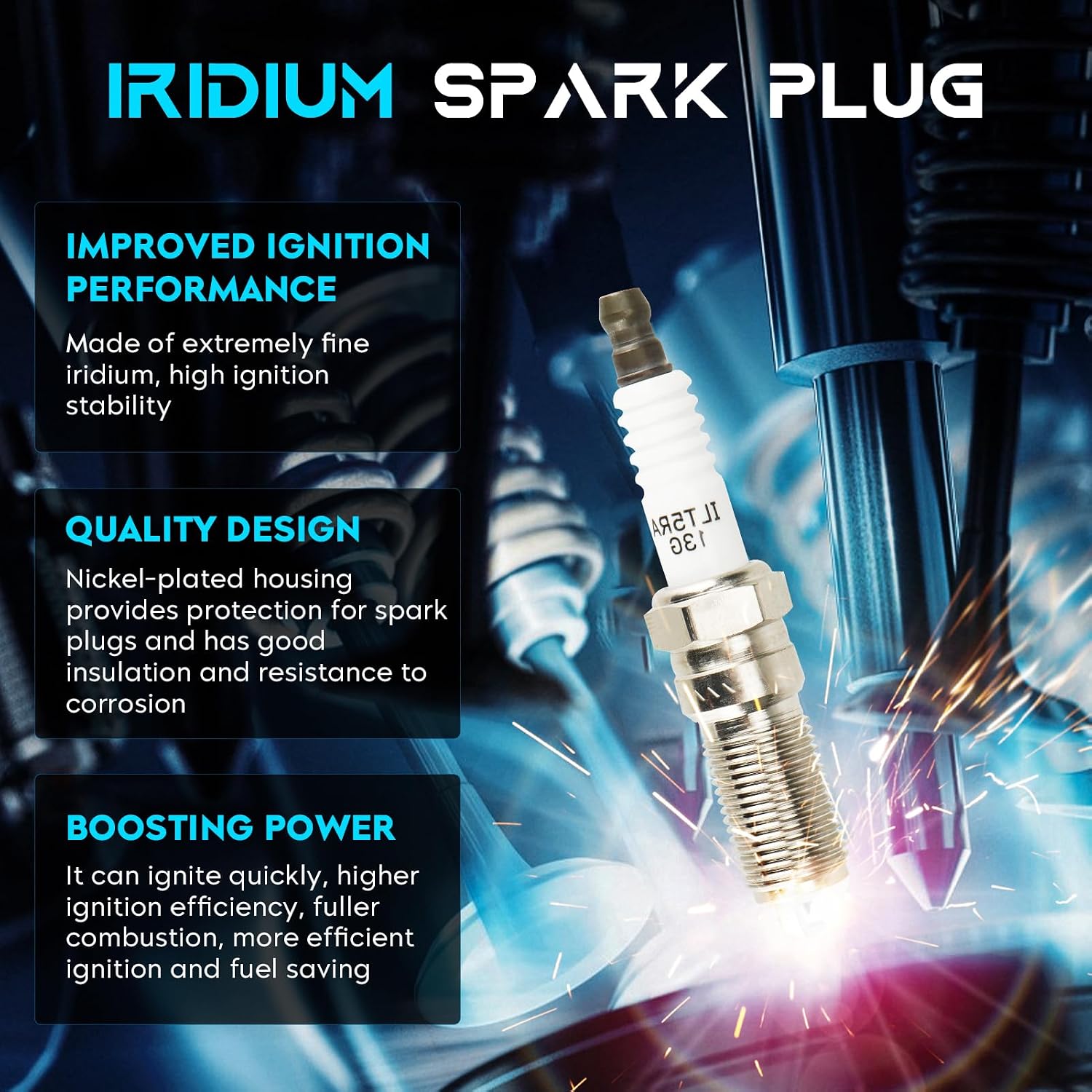 Ignition Coils 4 Iridum Spark Plugs 4 Wires Set 2L Compatible with Ford Contour 1999-2000, Ford Escape 2001-2004, Focus 2000-2004, Mazda Tribute 2001-2004, Mercury Mystique 1999-2000 Replace FD497
