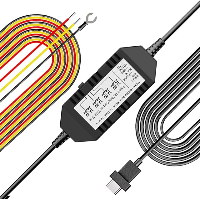 VIOFO HK3-C Acc Hardwire Kit, 13ft USB-C Hard Wire Kit for A139 Dash Cam, Low Voltage Protection