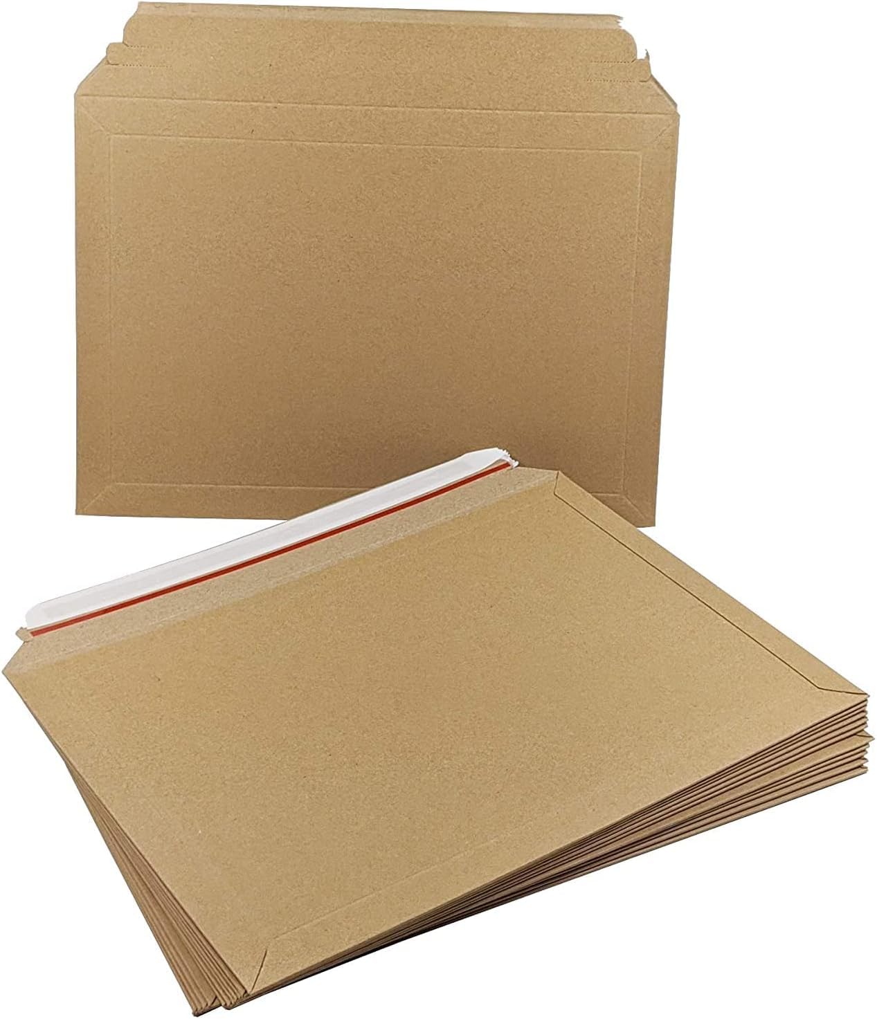 100 pcs 180x235mm (140 x 195 x 40 mm) of Cardboard Expandable Envelopes Peel and Seal Capacity Book Mailers/Card Mailers for Royal Mail Large Letter Small Parcel (PIP)