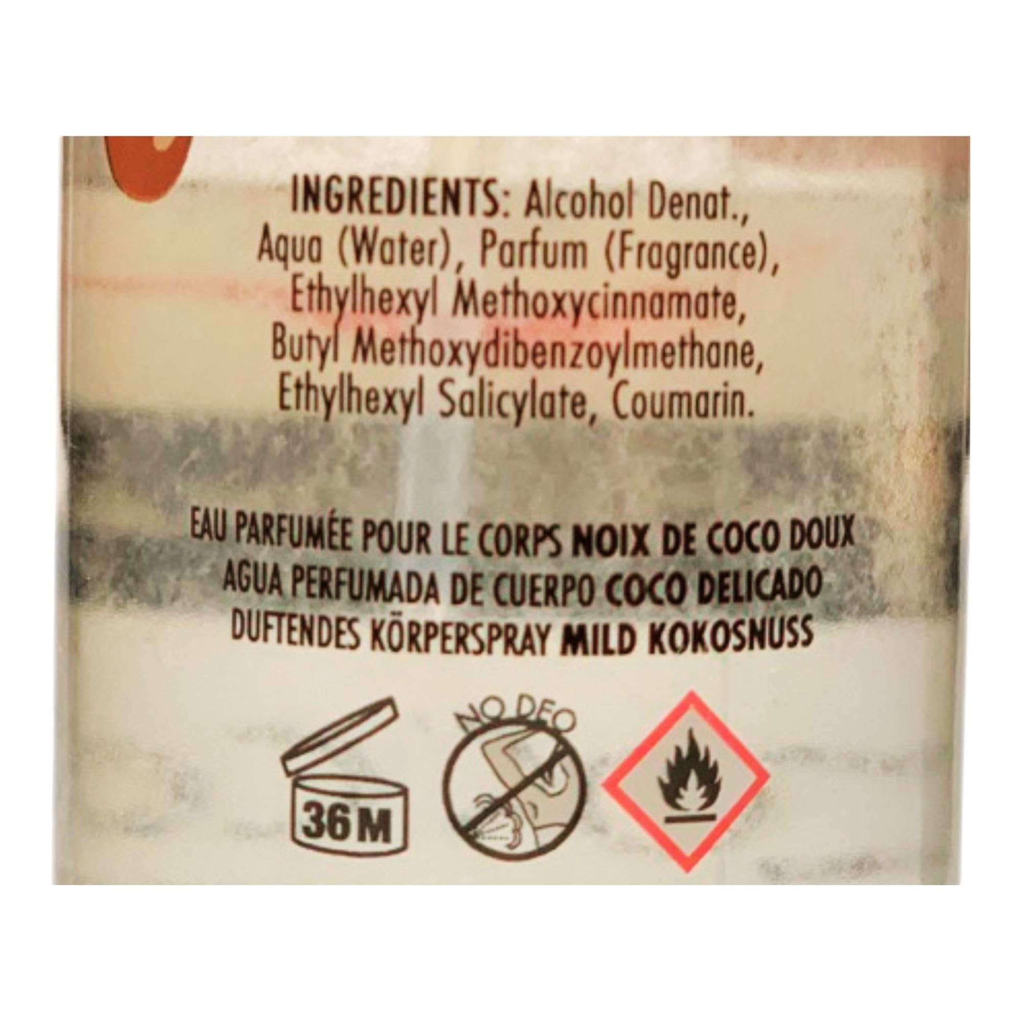 Acqua Profumata Corpo COCCO Delicato, Avvolge La Pelle Con Dolci e Fresche Note Di Cocco, Donando Una Sensazione Di Freschezza e Leggerezza Che Dura a Lungo 236ml (2 Spray)
